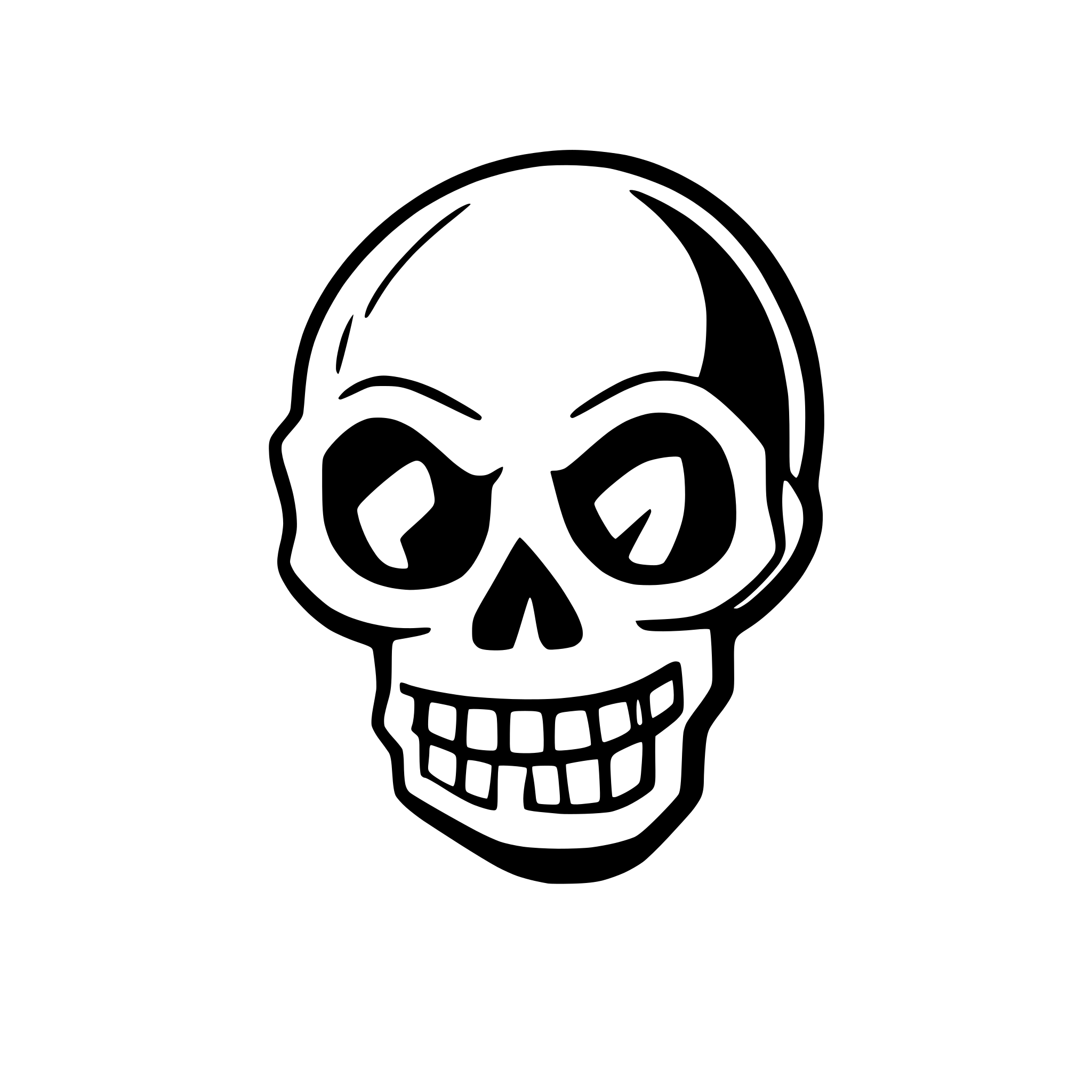 AI-generated SVG of 'minimalize simple skull'