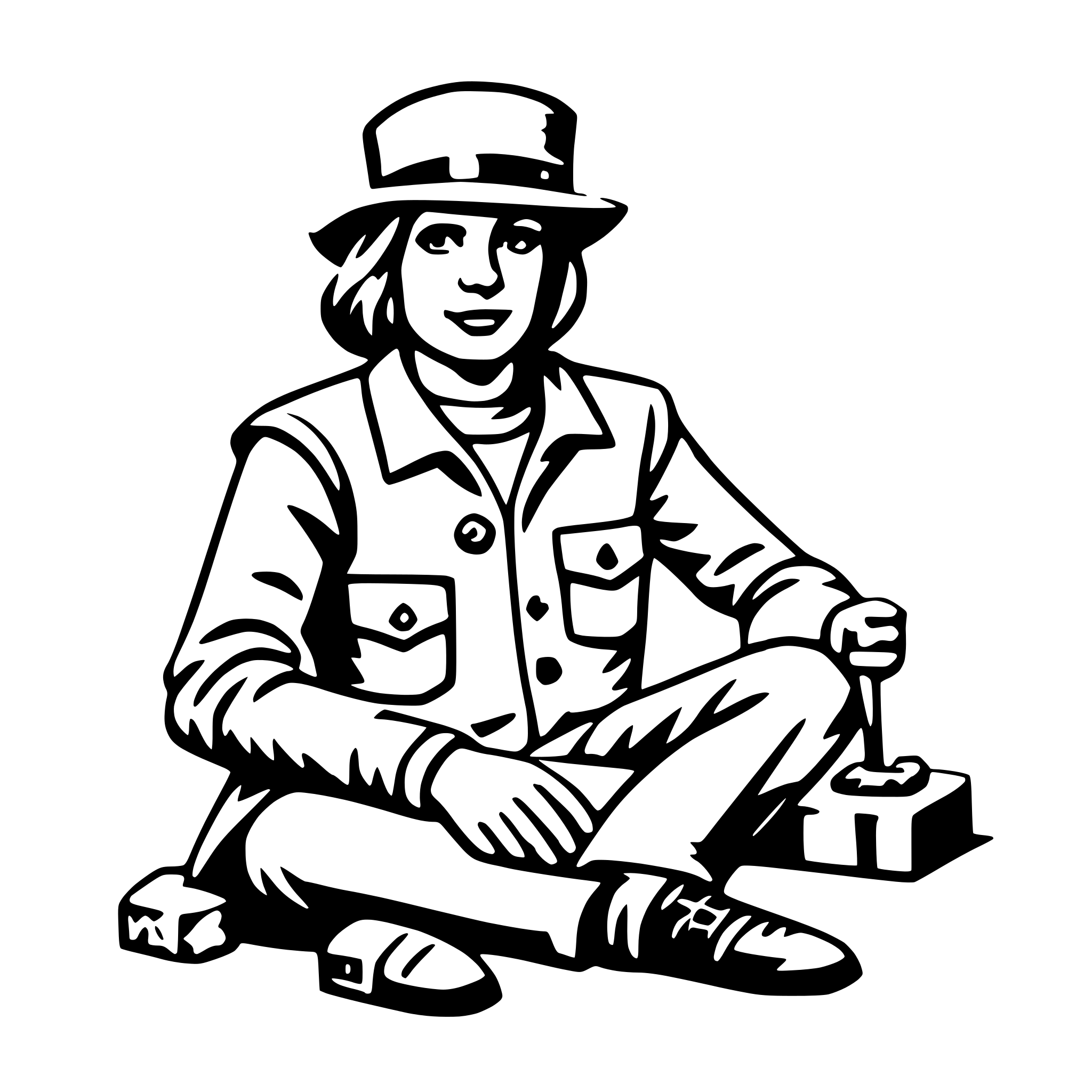 AI-generated SVG of a archaeologist