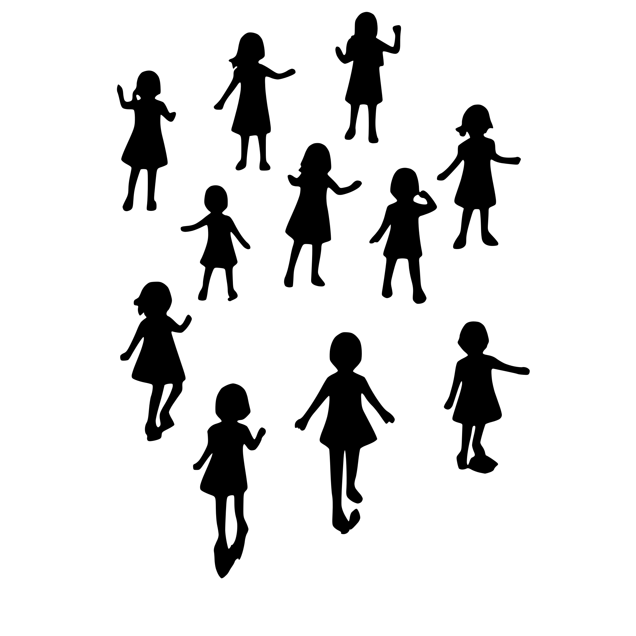 AI-generated SVG of a many playing children