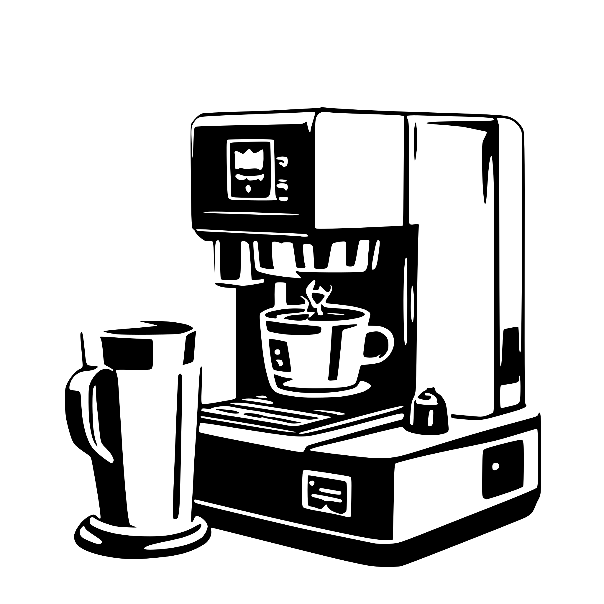 AI-generated SVG of '3d printer drinking coffe'