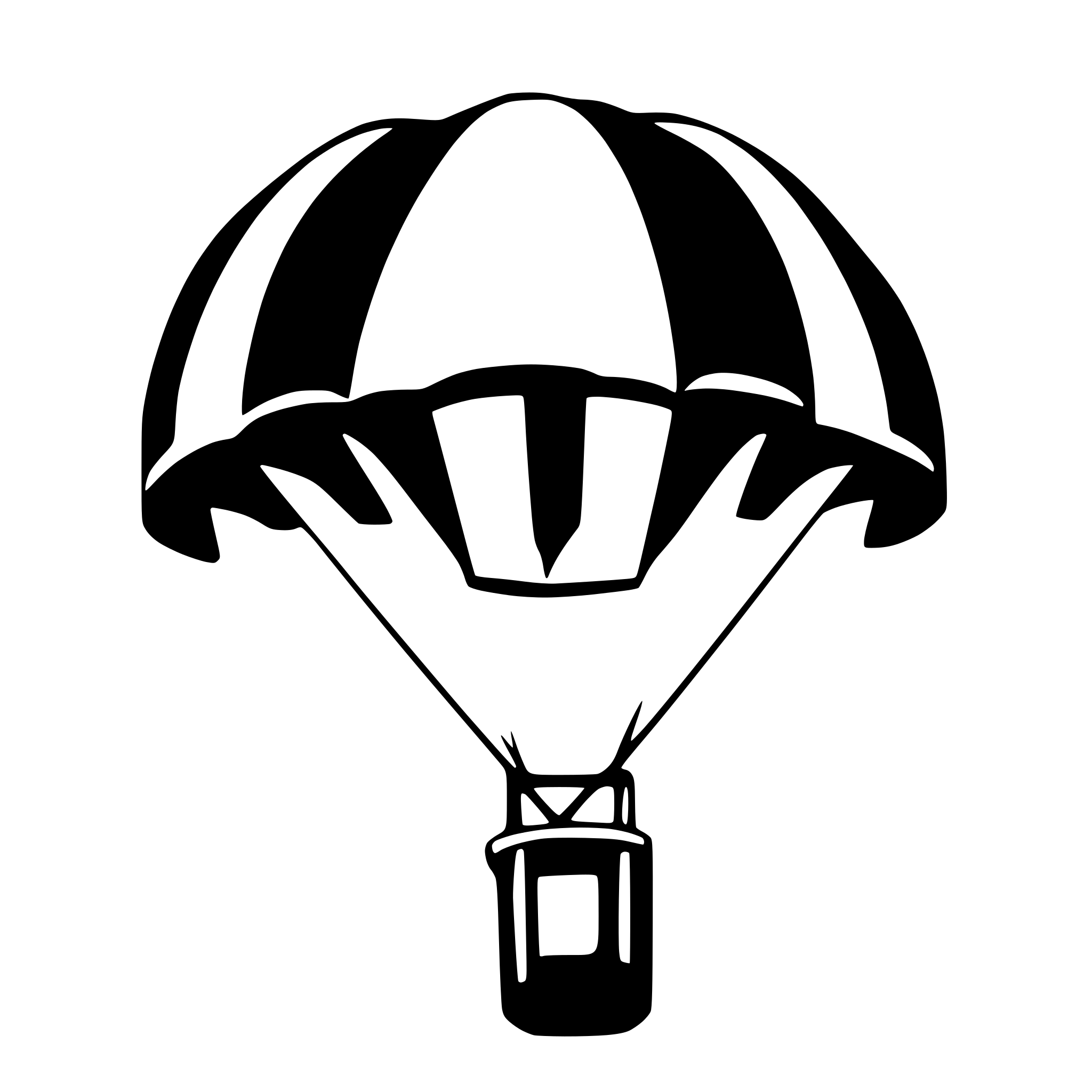 AI-generated SVG of 'PARACHUTE'
