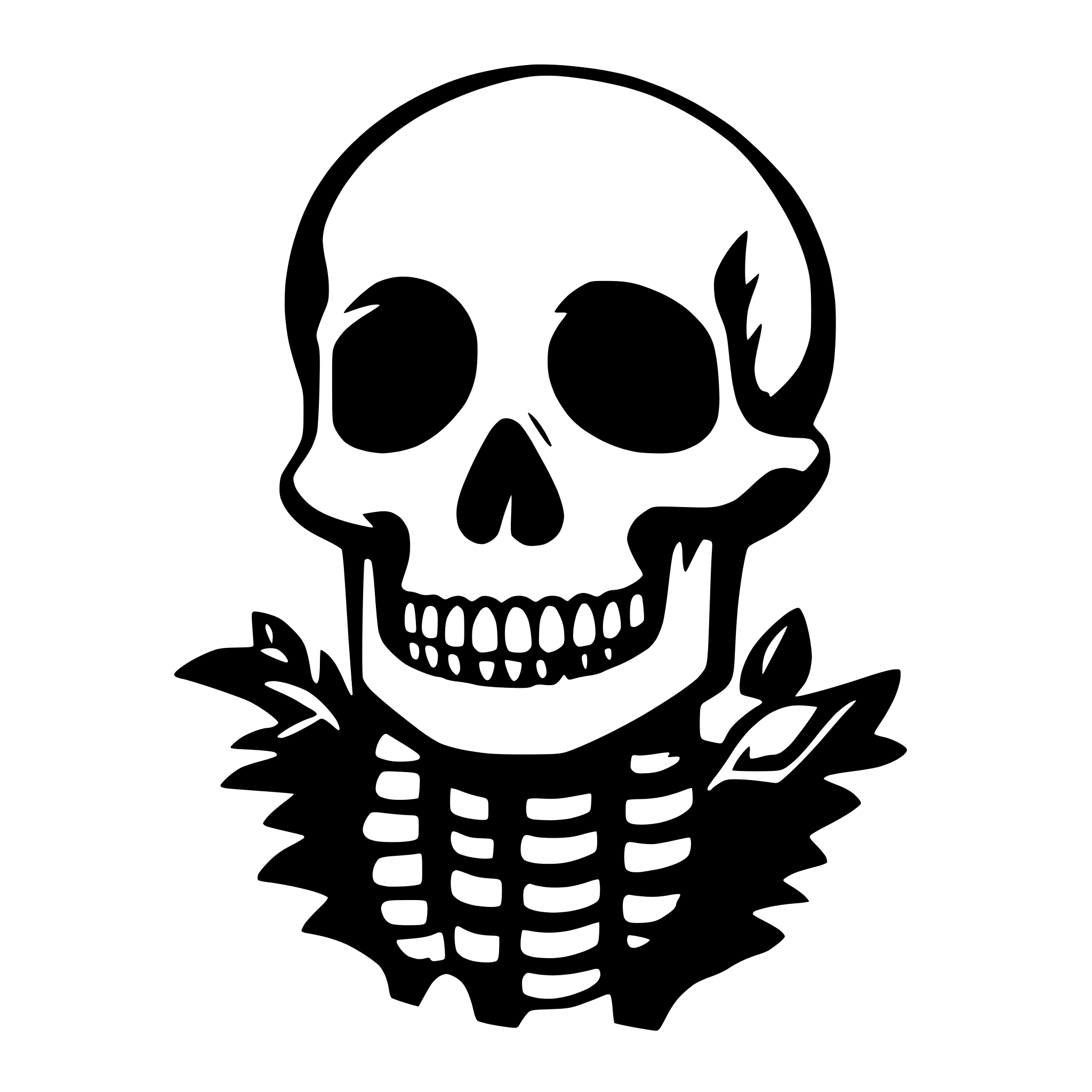 AI-generated SVG of a skeleton