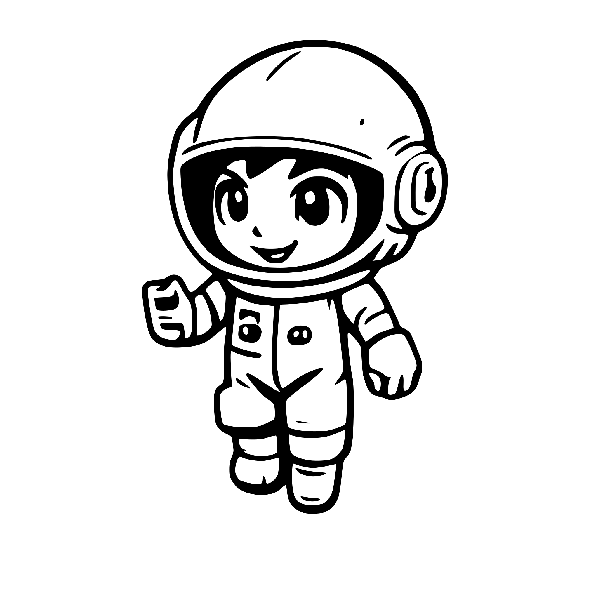 AI-generated SVG of a astronaut floating between stars
