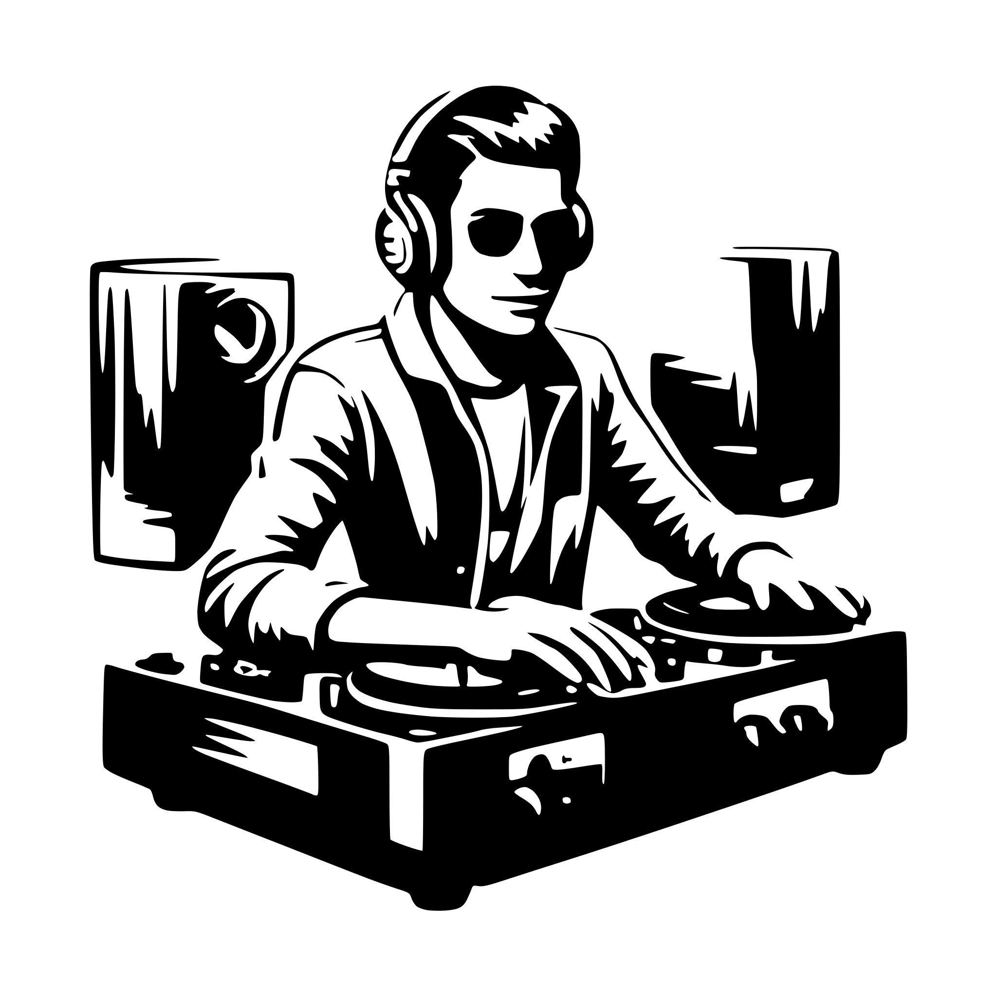 AI-generated SVG of a DJ