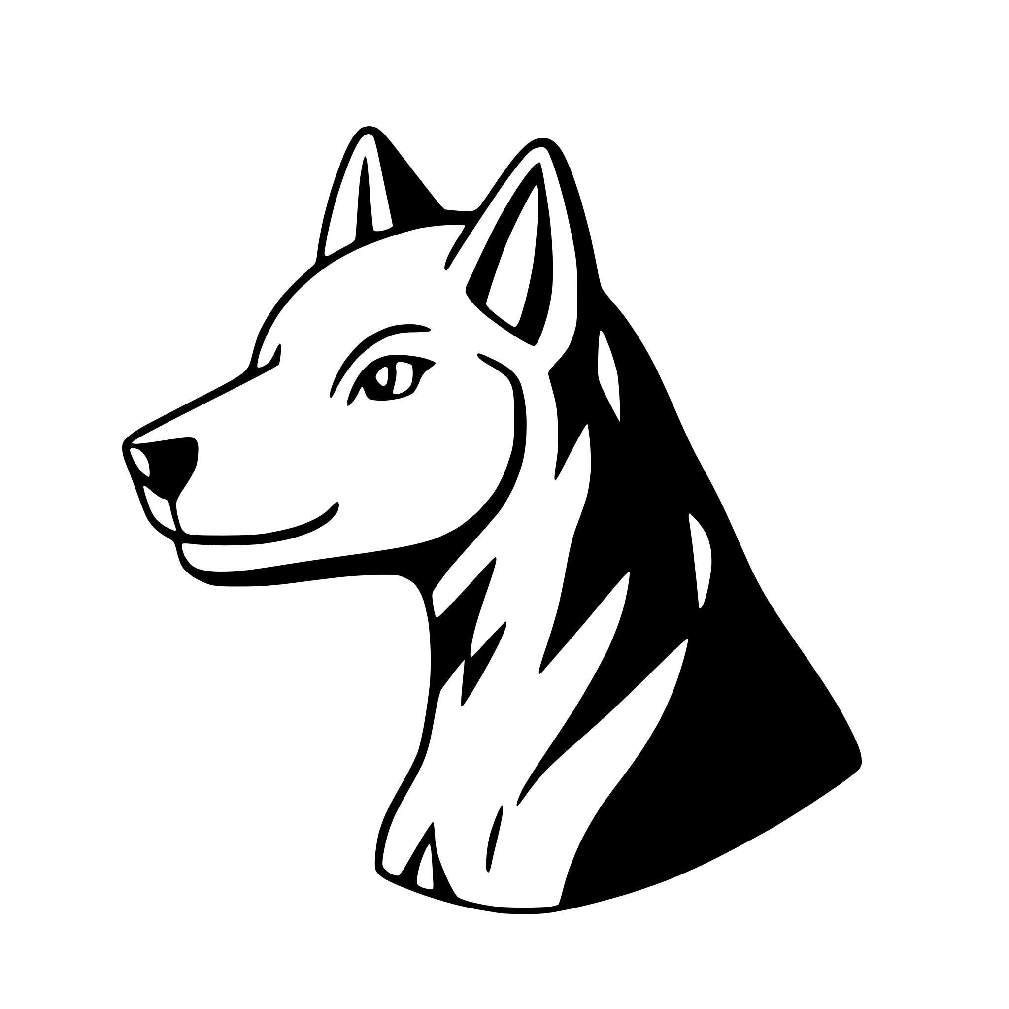 AI-generated SVG of a lone wolf howling