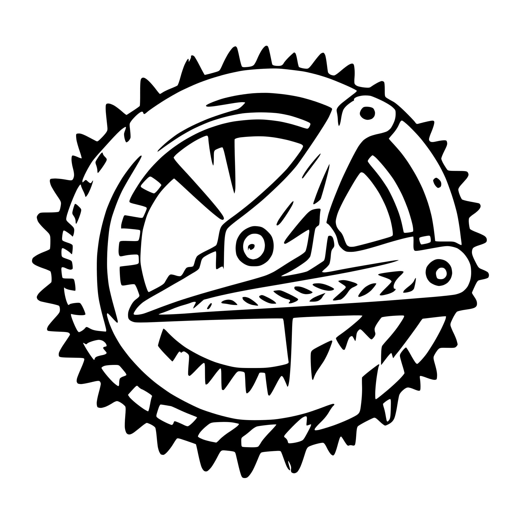 AI-generated SVG of a Saw blade with Music Forum spray painted inside the blade.
