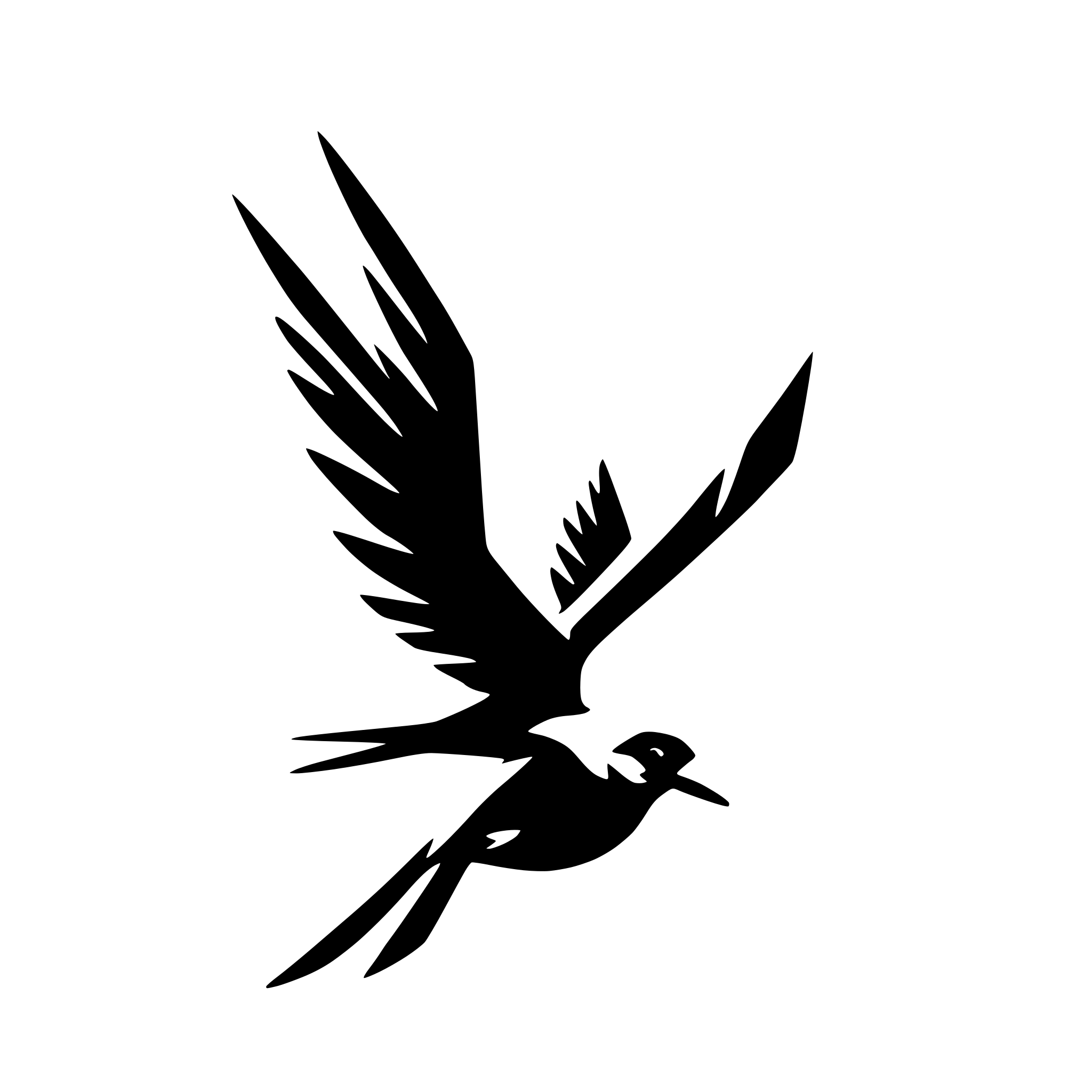 AI-generated SVG of a bird with one wing fanned out to the right