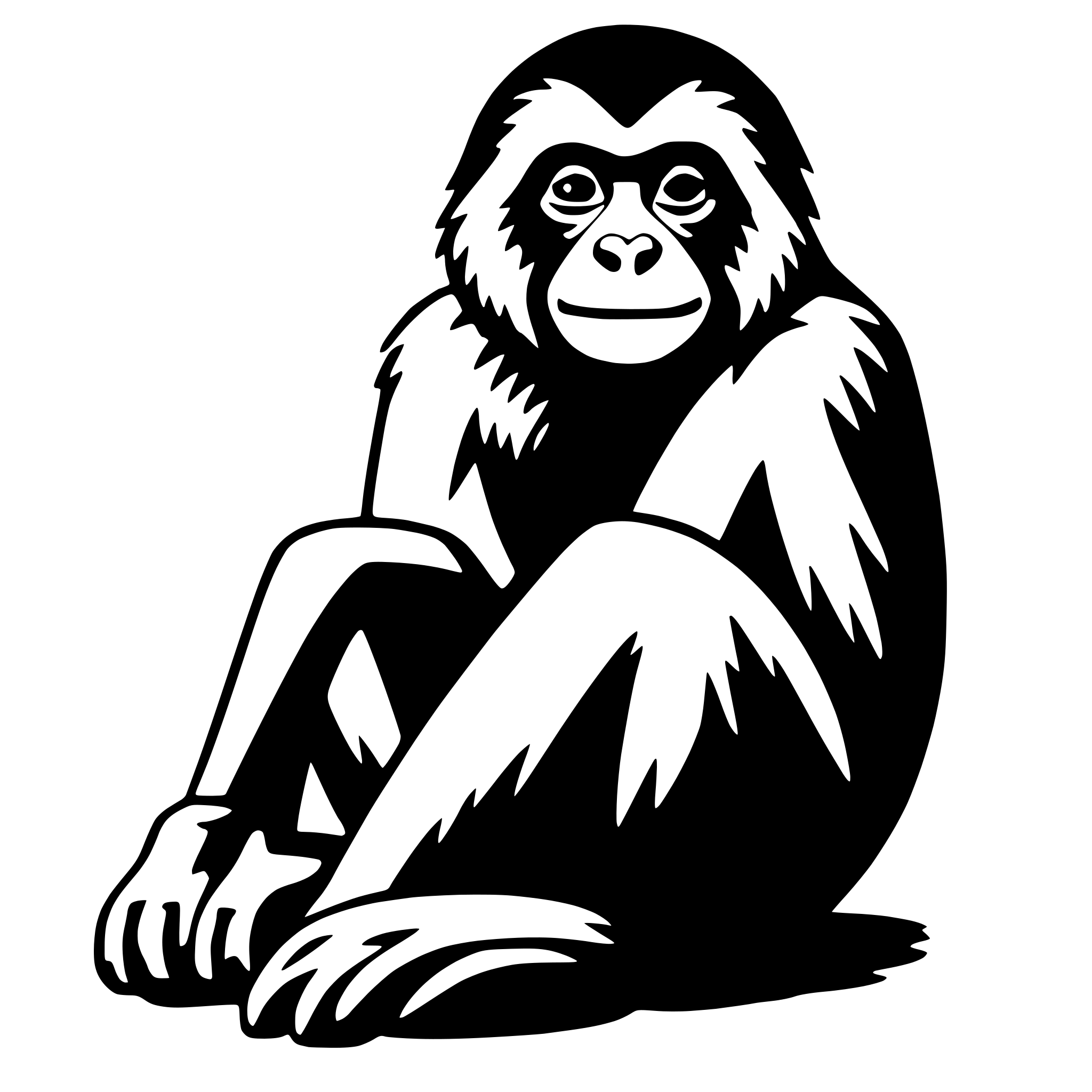 AI-generated SVG of 'gibbon'