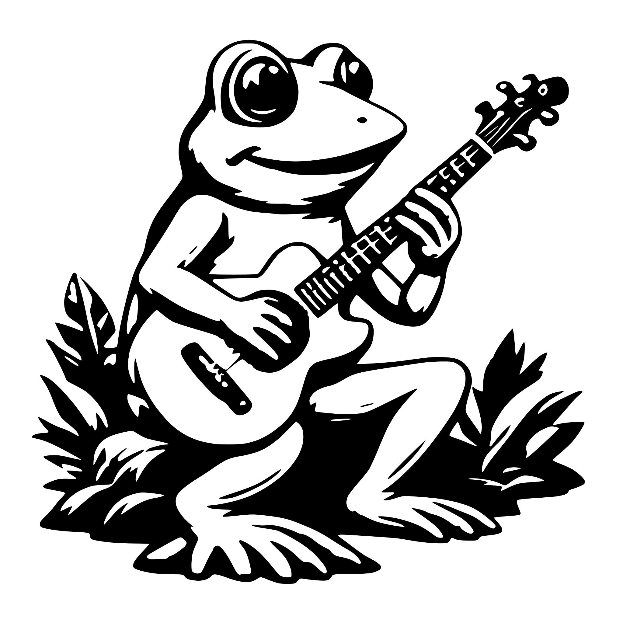 AI-generated SVG of 'frog playing guitar'