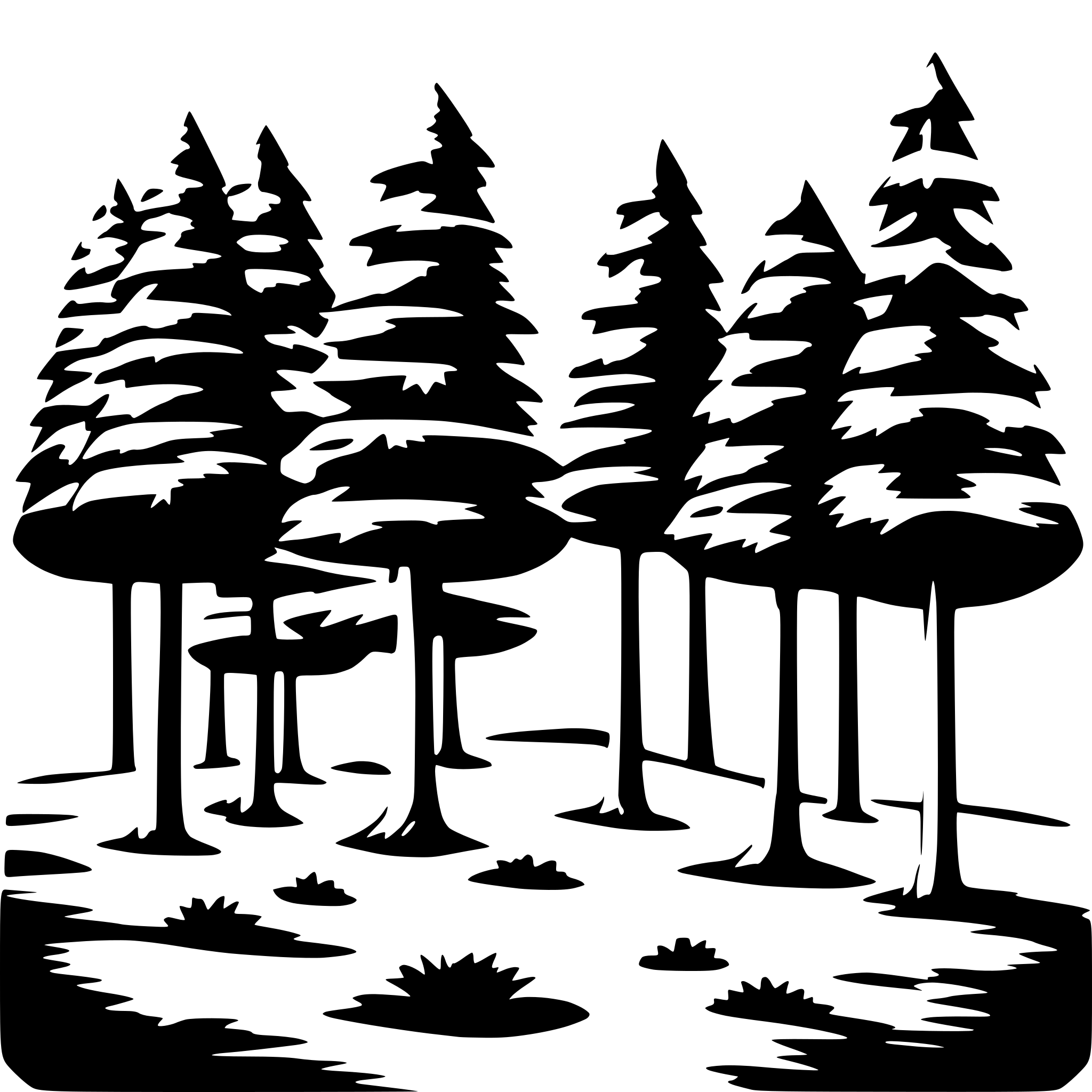 AI-generated SVG of a forest tree, pines, many needles, symmetrical