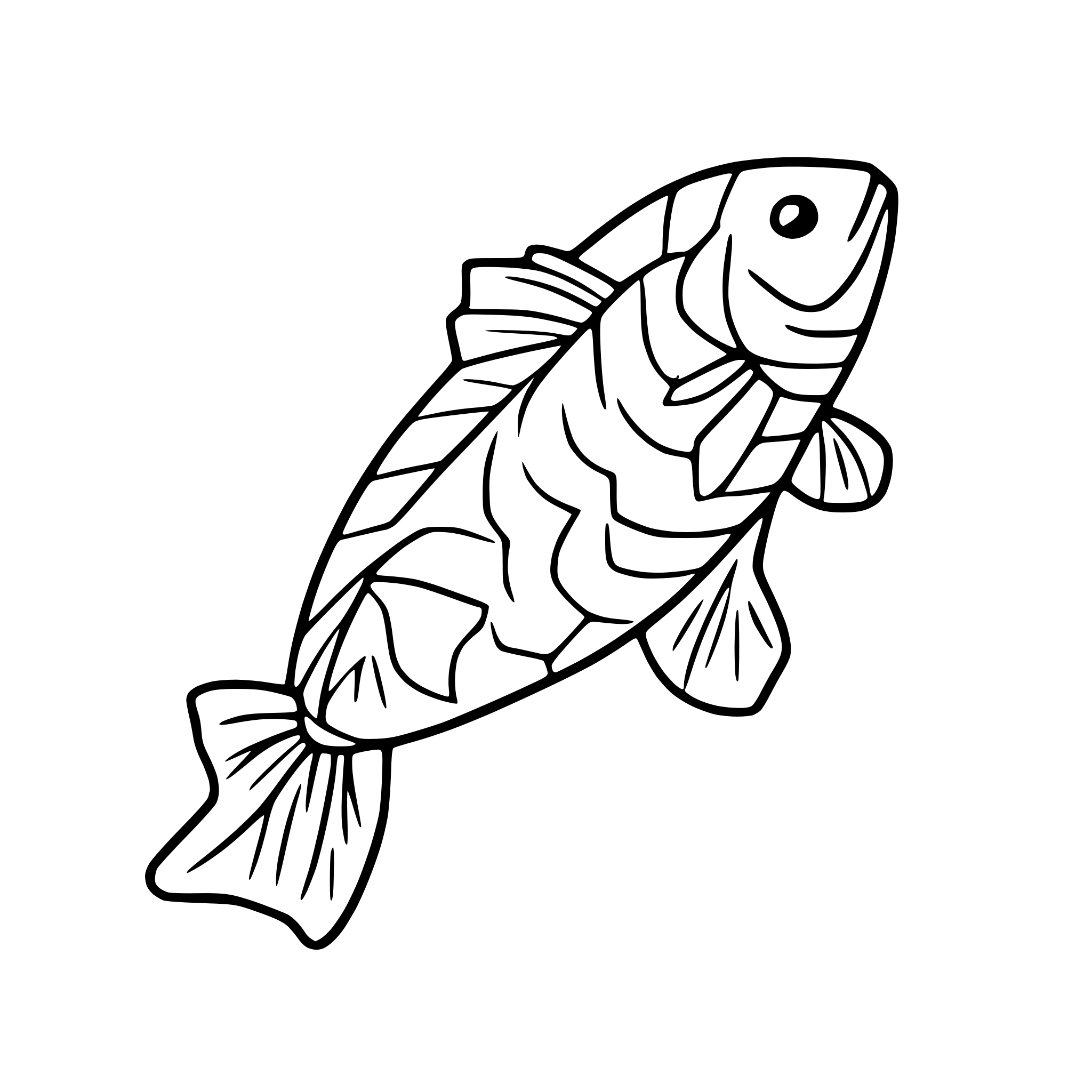 AI-generated SVG of a detailed koi fish swimming