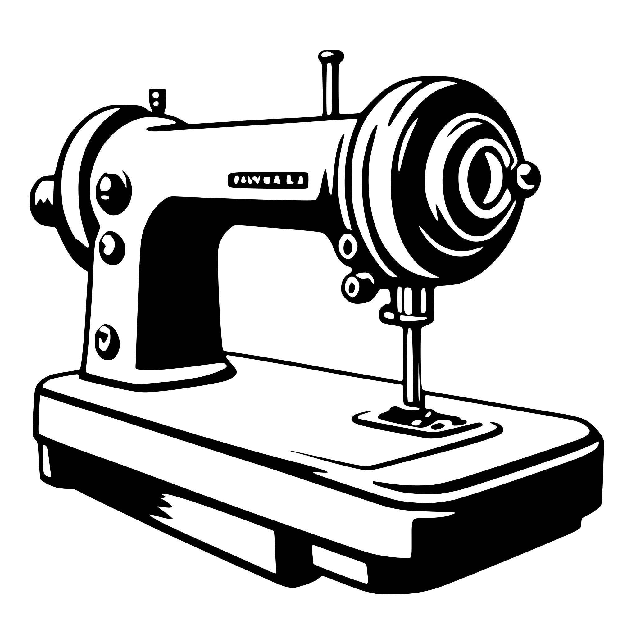 AI-generated SVG of a sewing machine