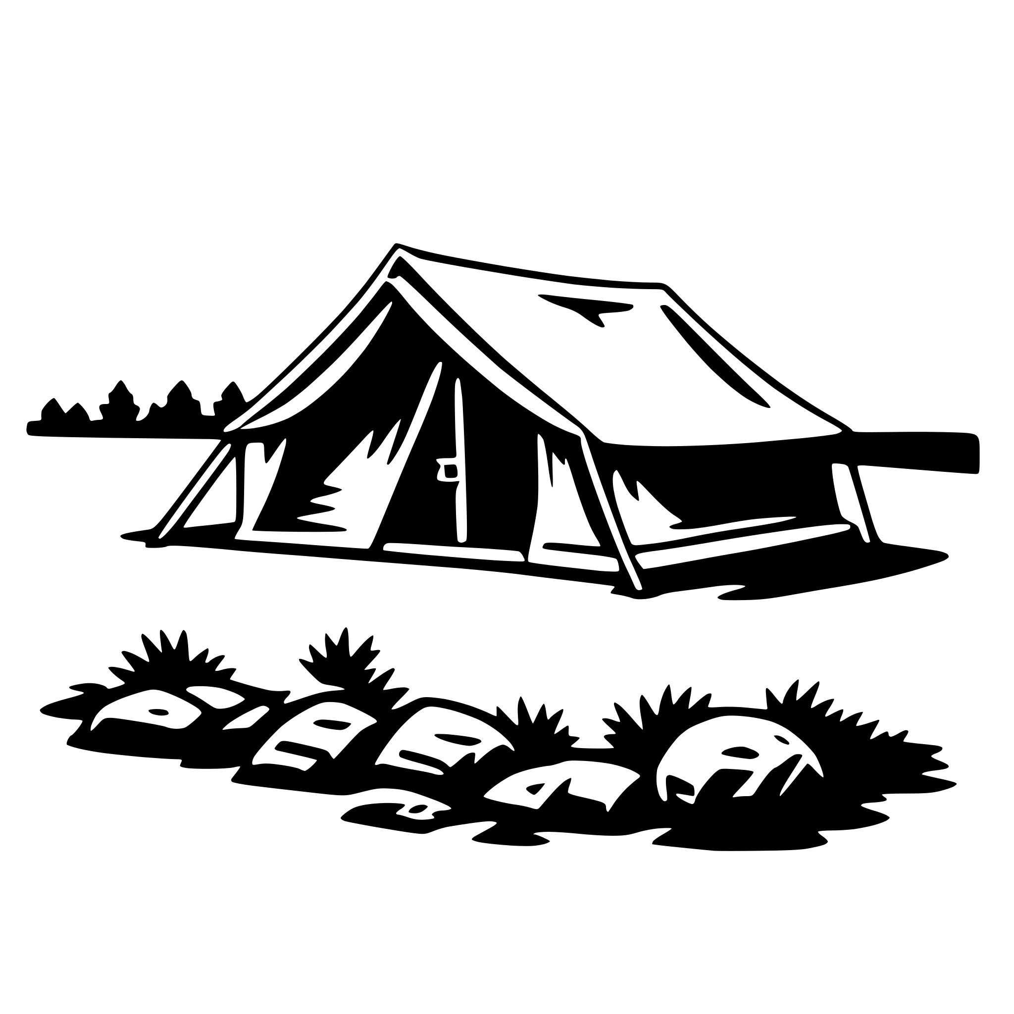 AI-generated SVG of a tent site