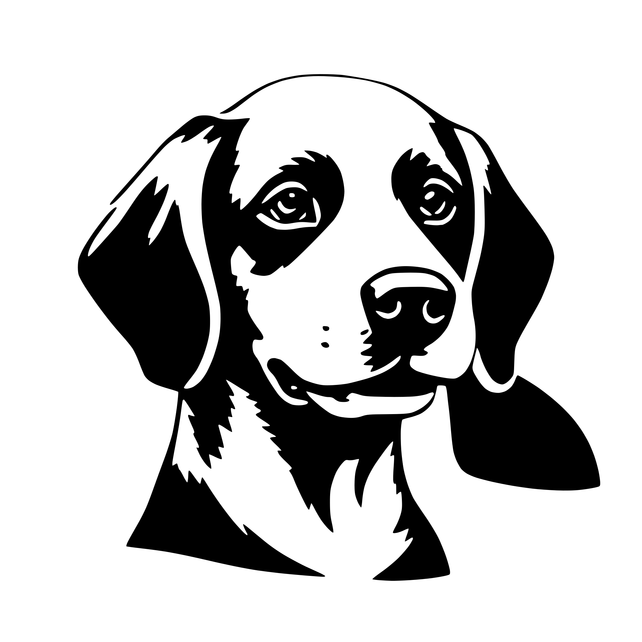 AI-generated SVG of 'dog stencil'