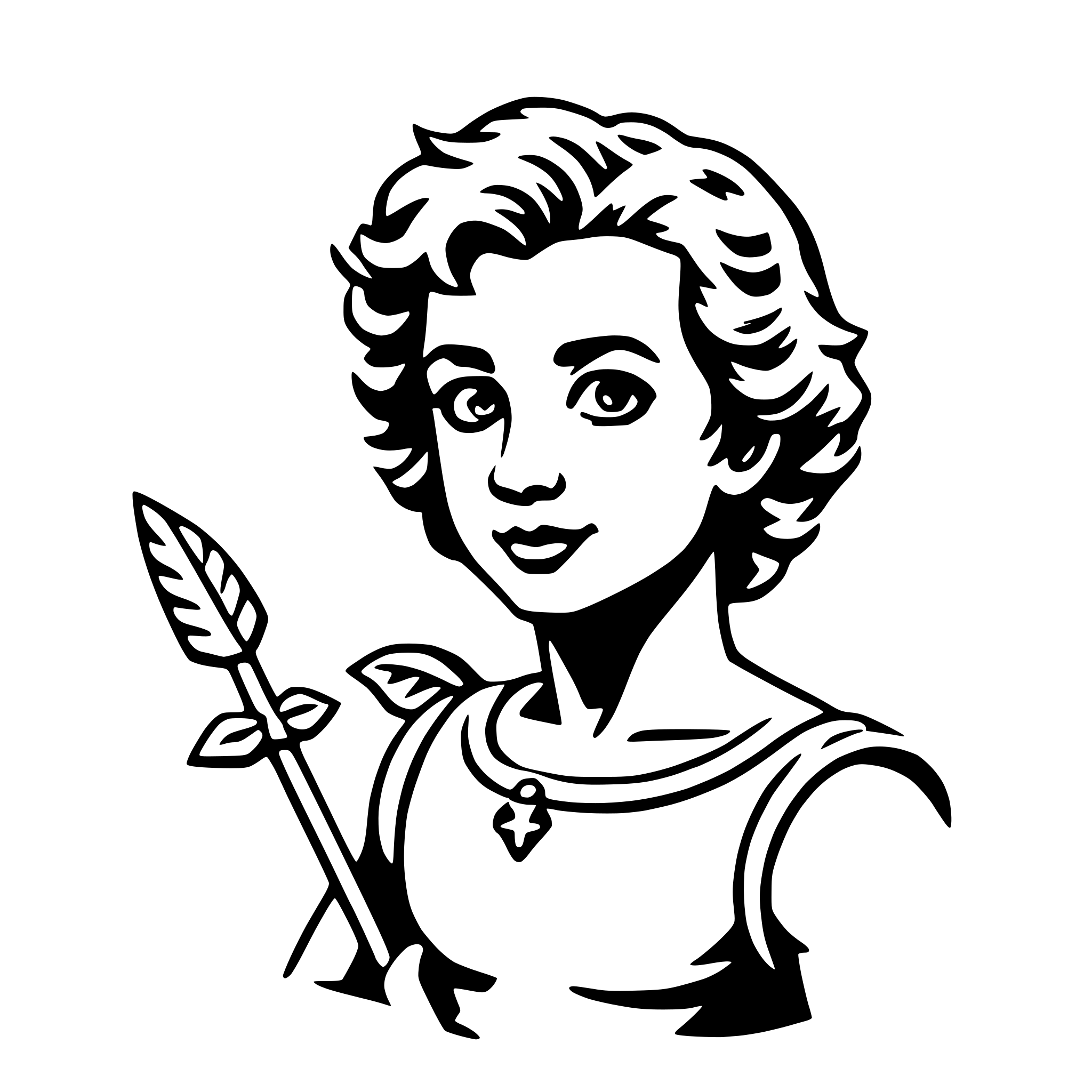 AI-generated SVG of a cupid with bow