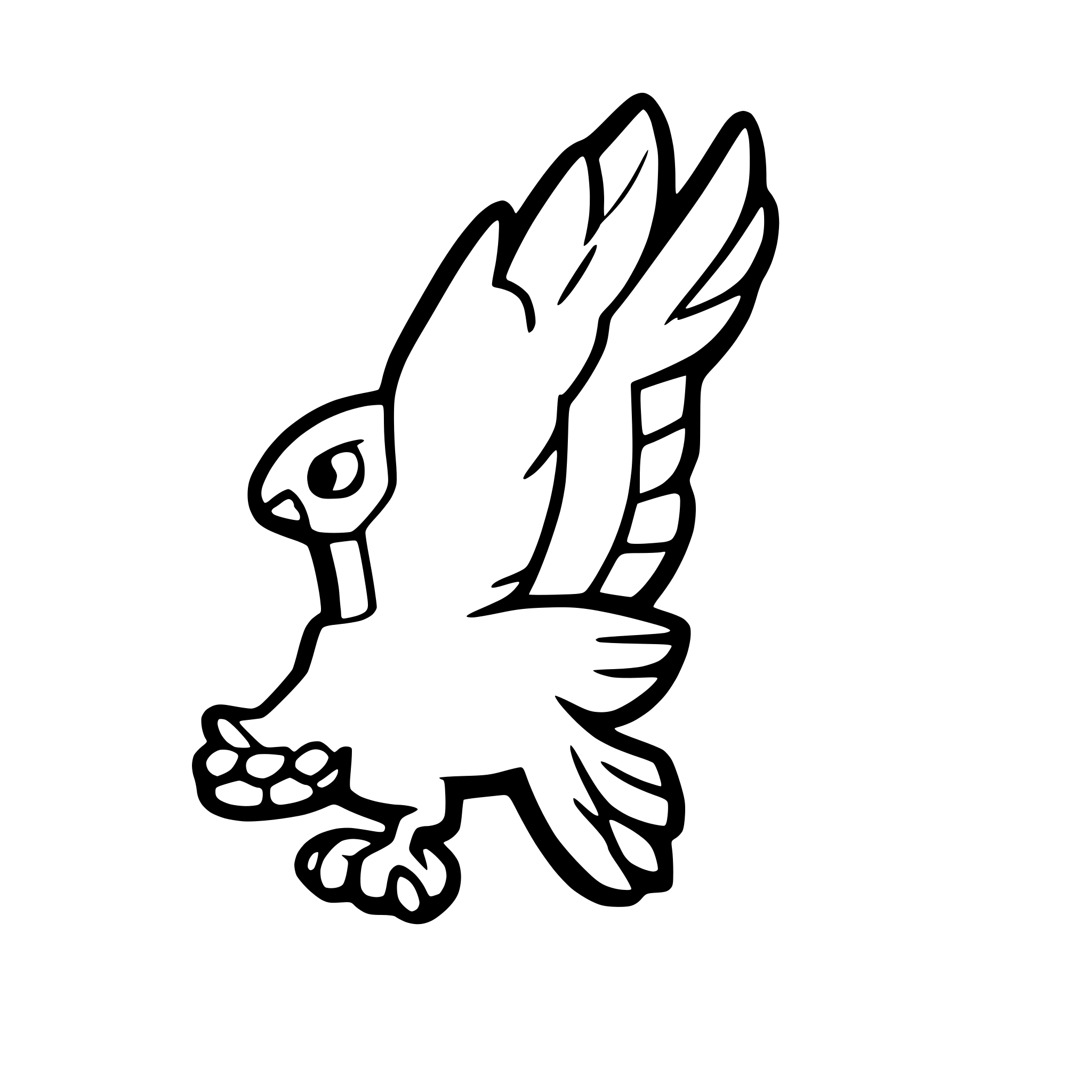 AI-generated SVG of a side profile of a cartoon falcon flying