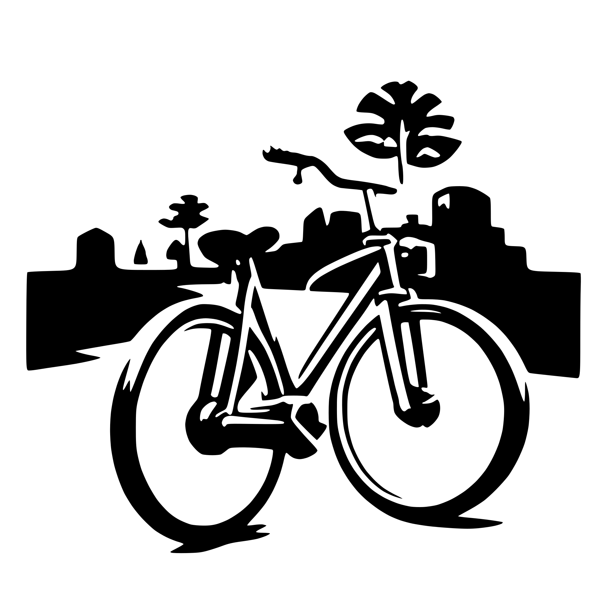 AI-generated SVG of a a bicycle silhouette vector with a white background