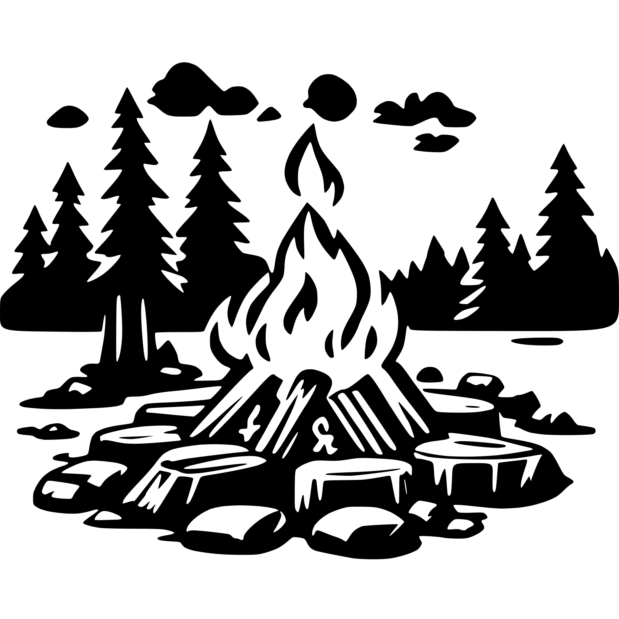 AI-generated SVG of a Camp fire