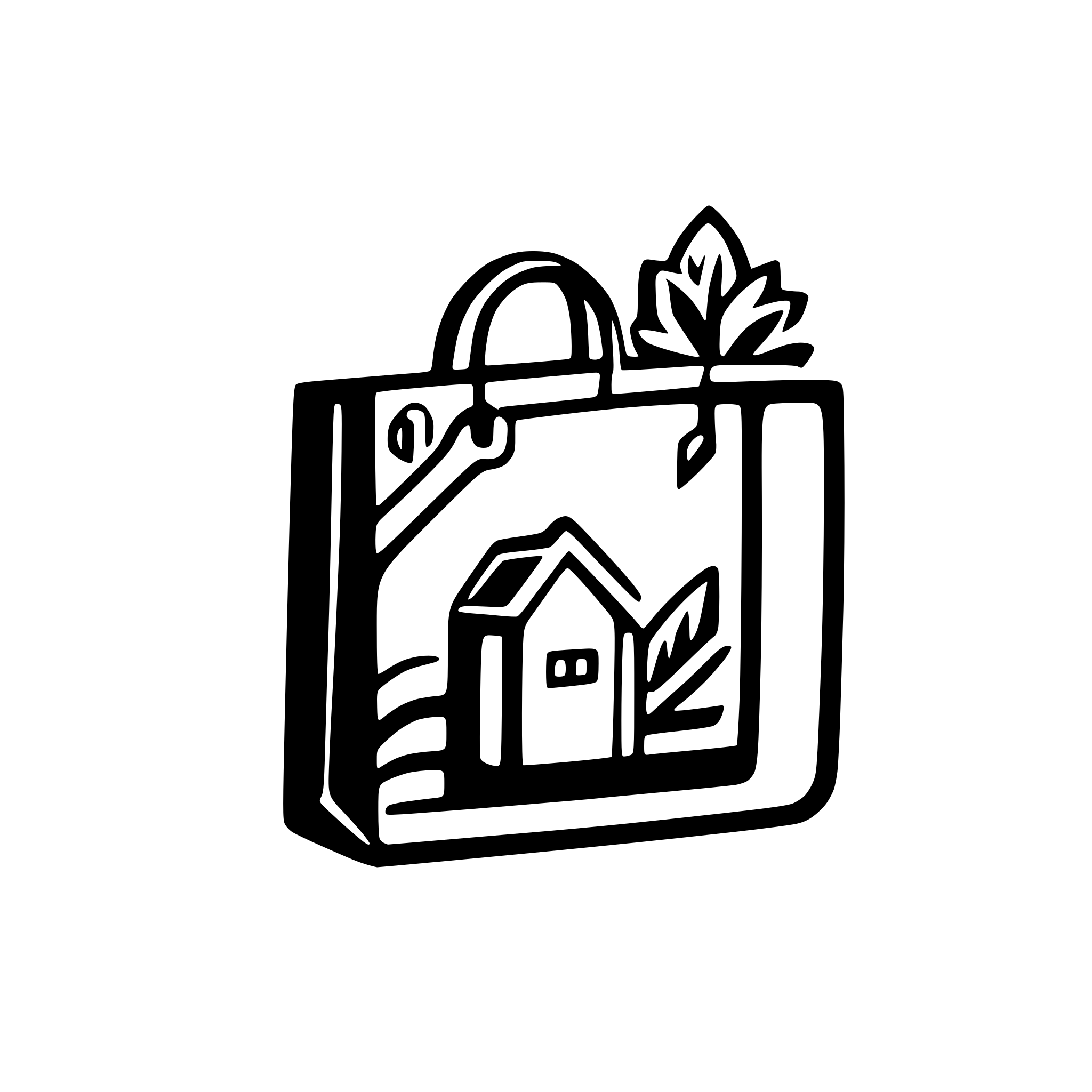 AI-generated SVG of a Logo featuring an abstract Inca-style house merged with a shopping bag icon, reflecting traditional culture with a modern, minimalistic design. Geometric shapes, smooth curves, nature-inspired