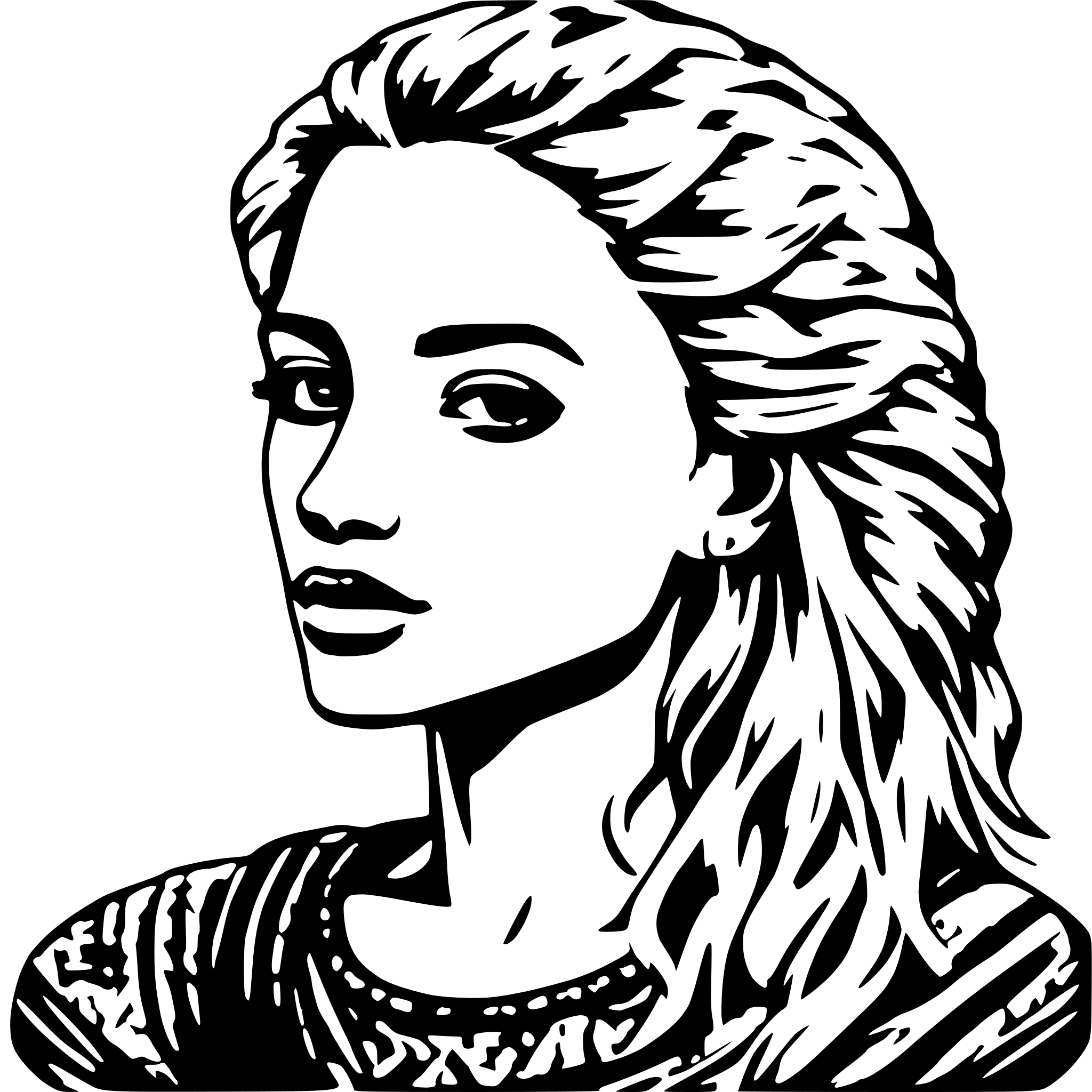 AI-generated SVG of a YOUNG BLOND GIRL METISSE EUROPEAN AND AFRICAN