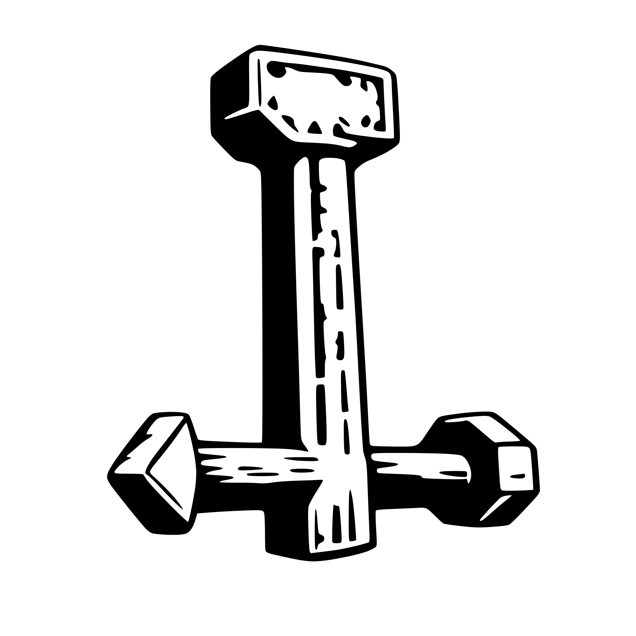 AI-generated SVG of a a 2d sledgehammer side view