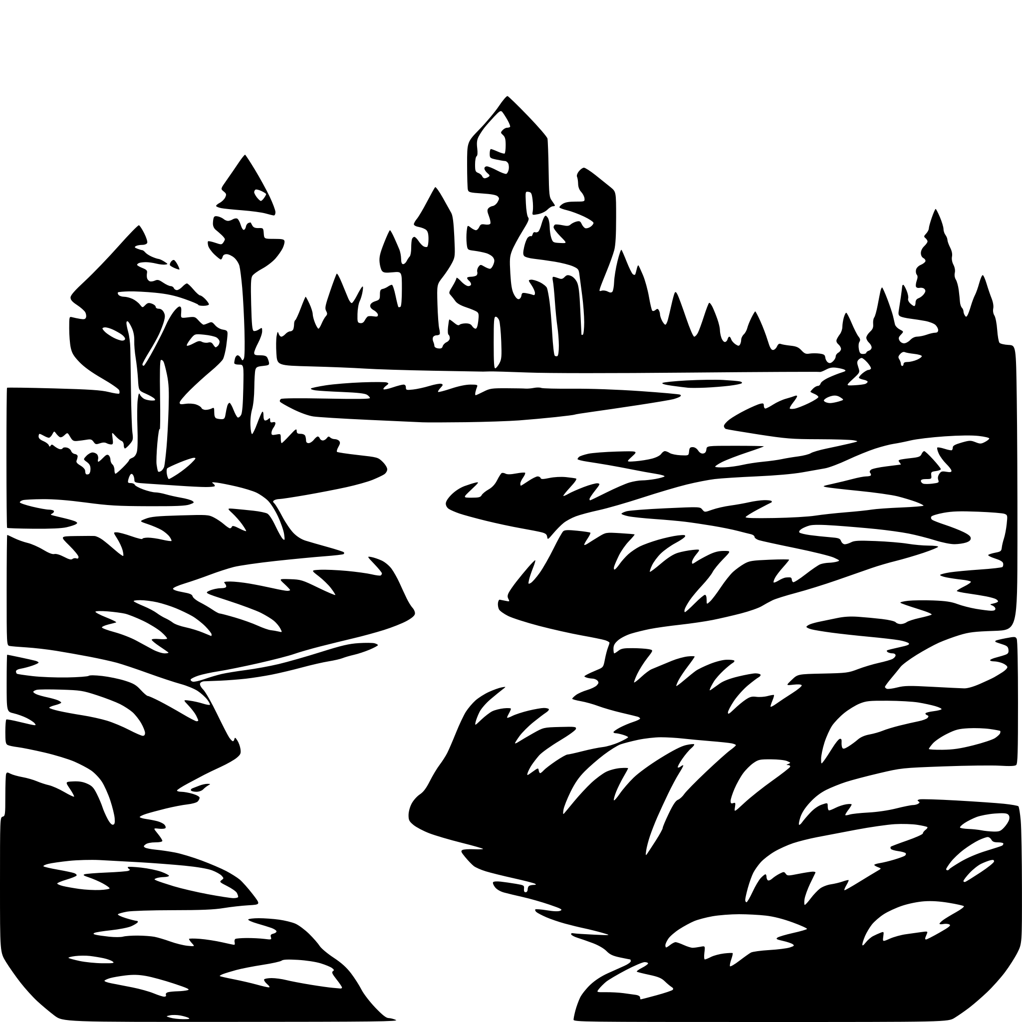 AI-generated SVG of 'A scary looking river'