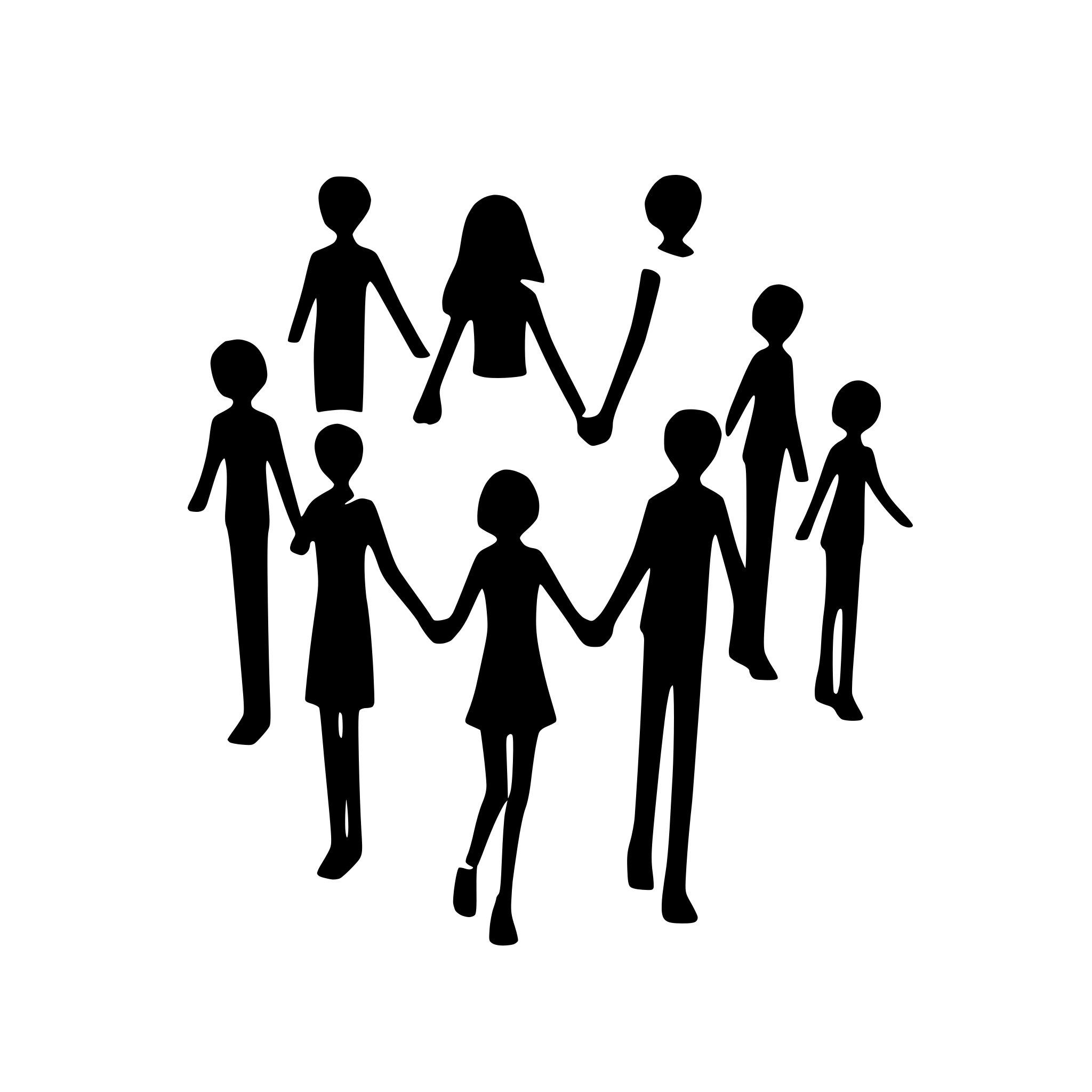 AI-generated SVG of a boys and girls forming a line and holding hands