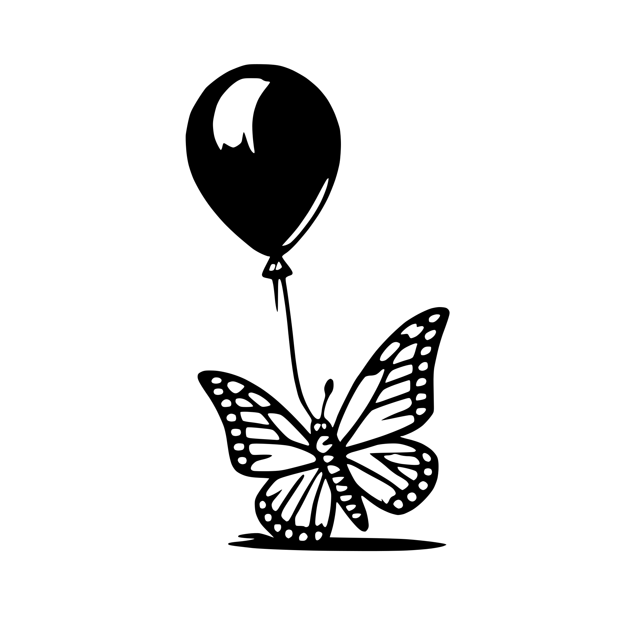 AI-generated SVG of 'butterfly with balloon'