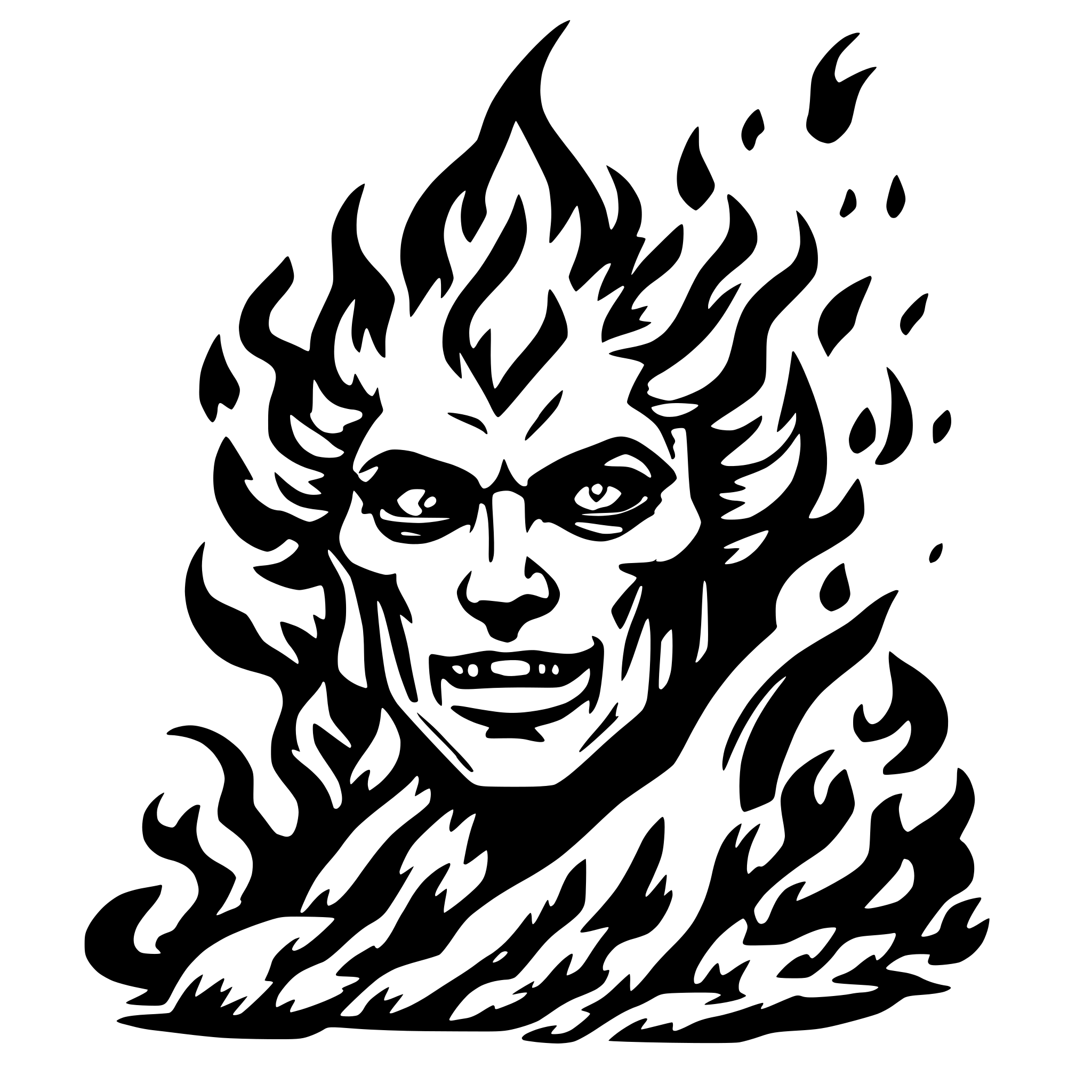 AI-generated SVG of 'fire elemental'