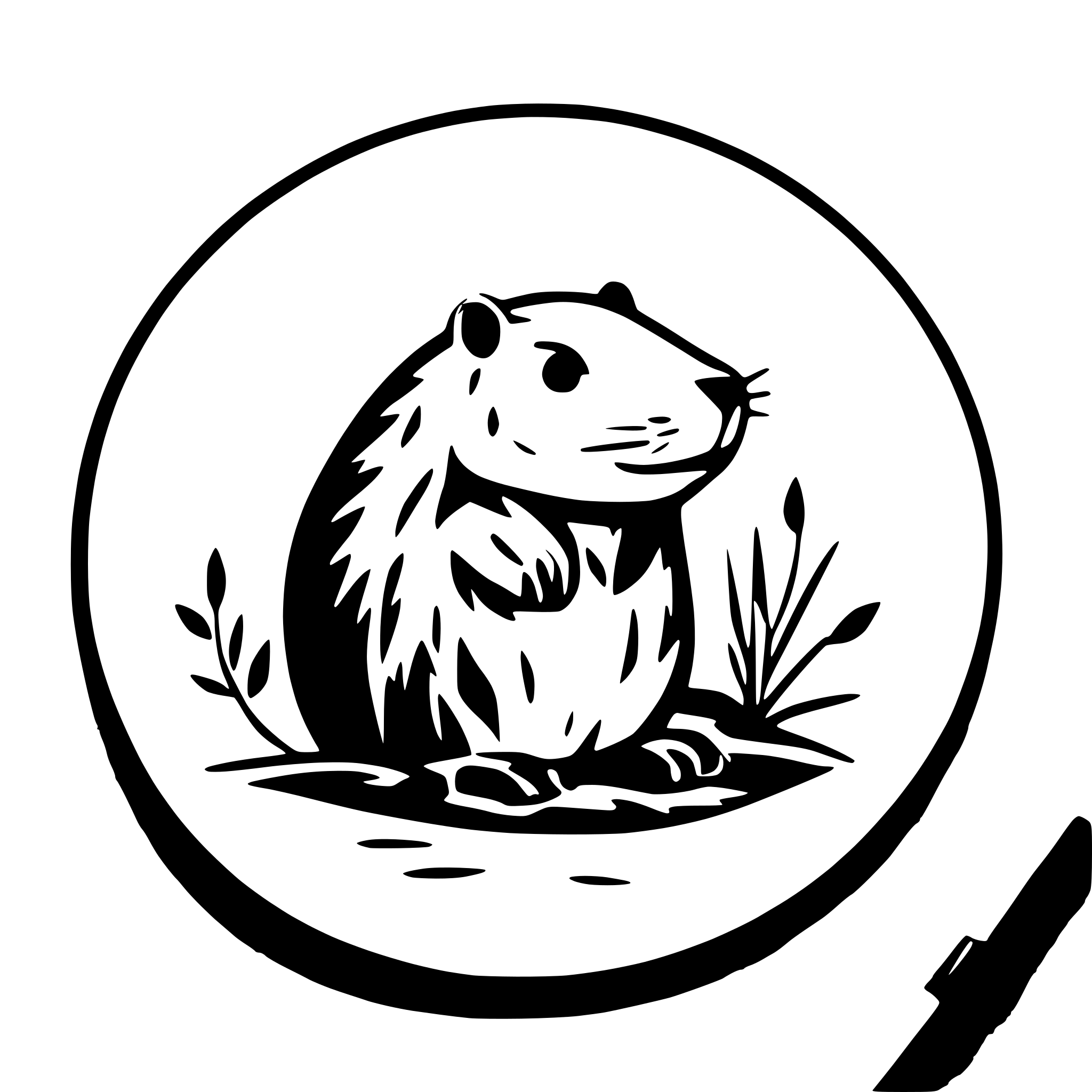 AI-generated SVG of a wood carving master class, beaver