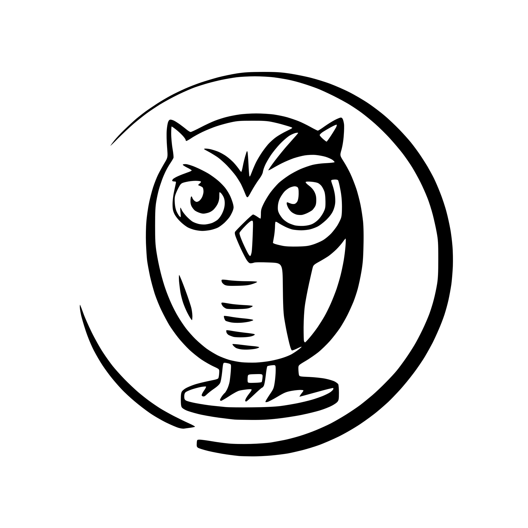 AI-generated SVG of 'abstract owl with large eyes'