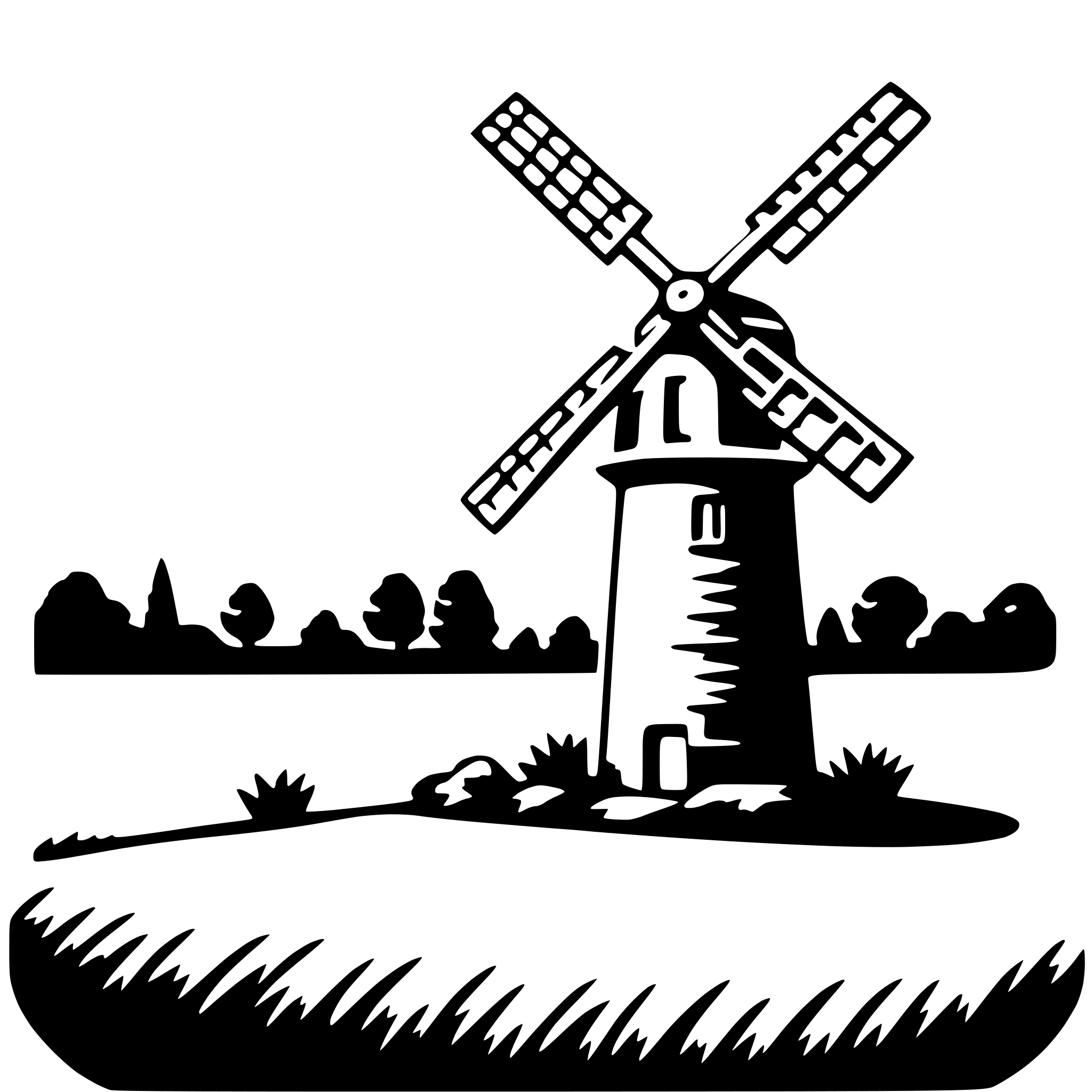 AI-generated SVG of 'windmill in field'