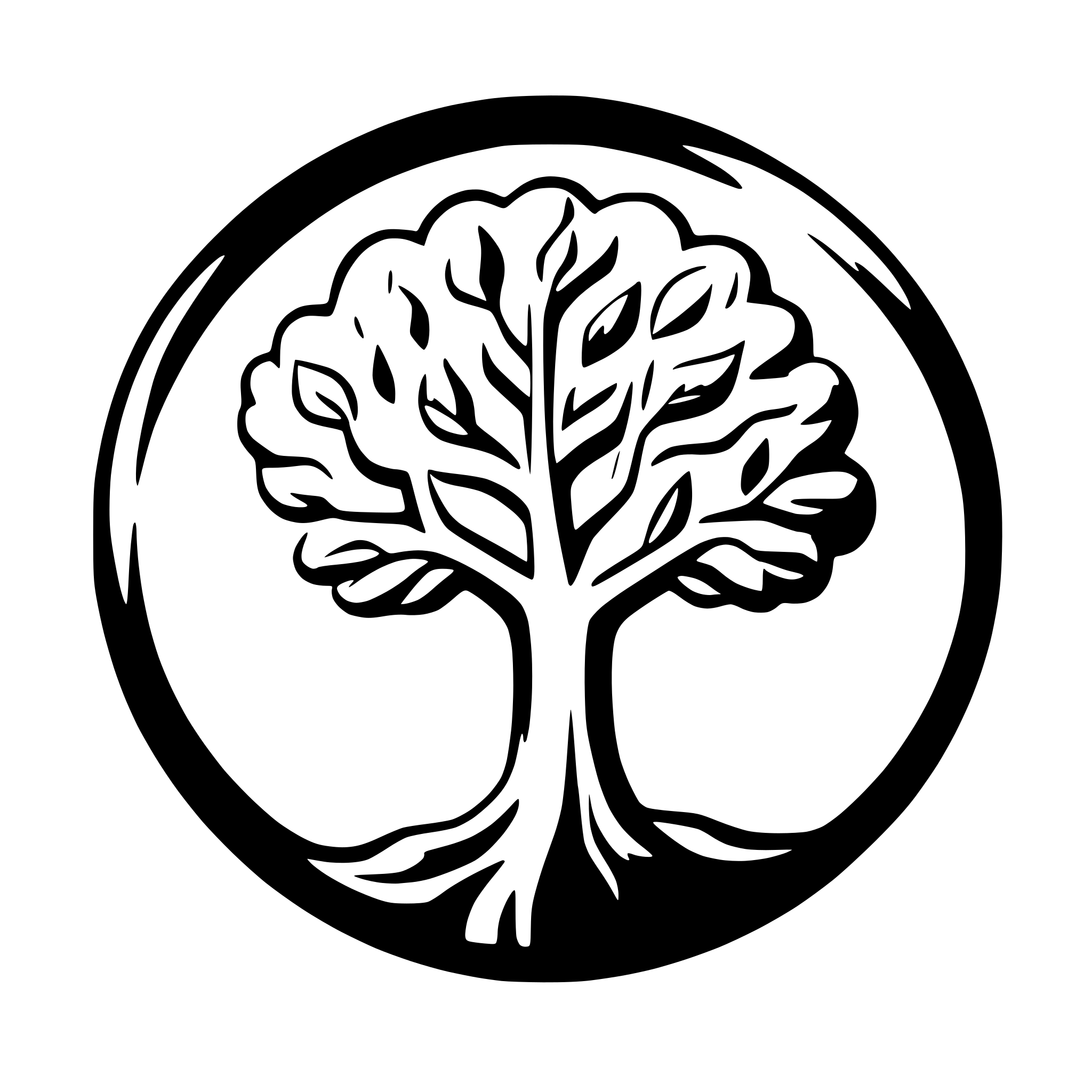 AI-generated SVG of 'Beautiful tree in a circle'