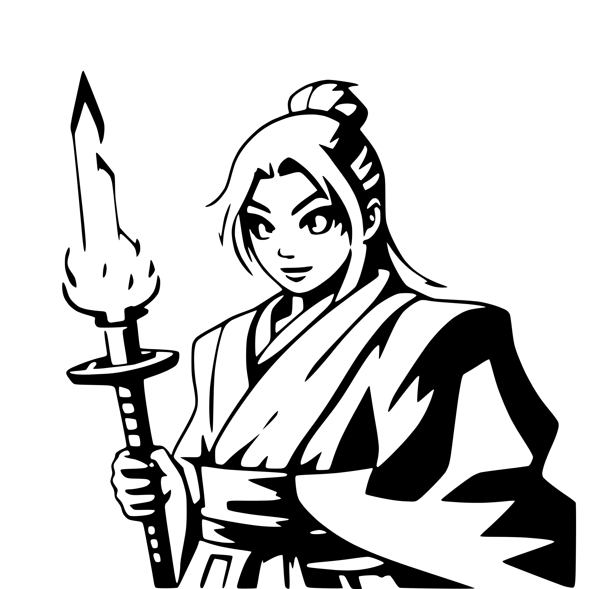 AI-generated SVG of 'samurai with fire aura'