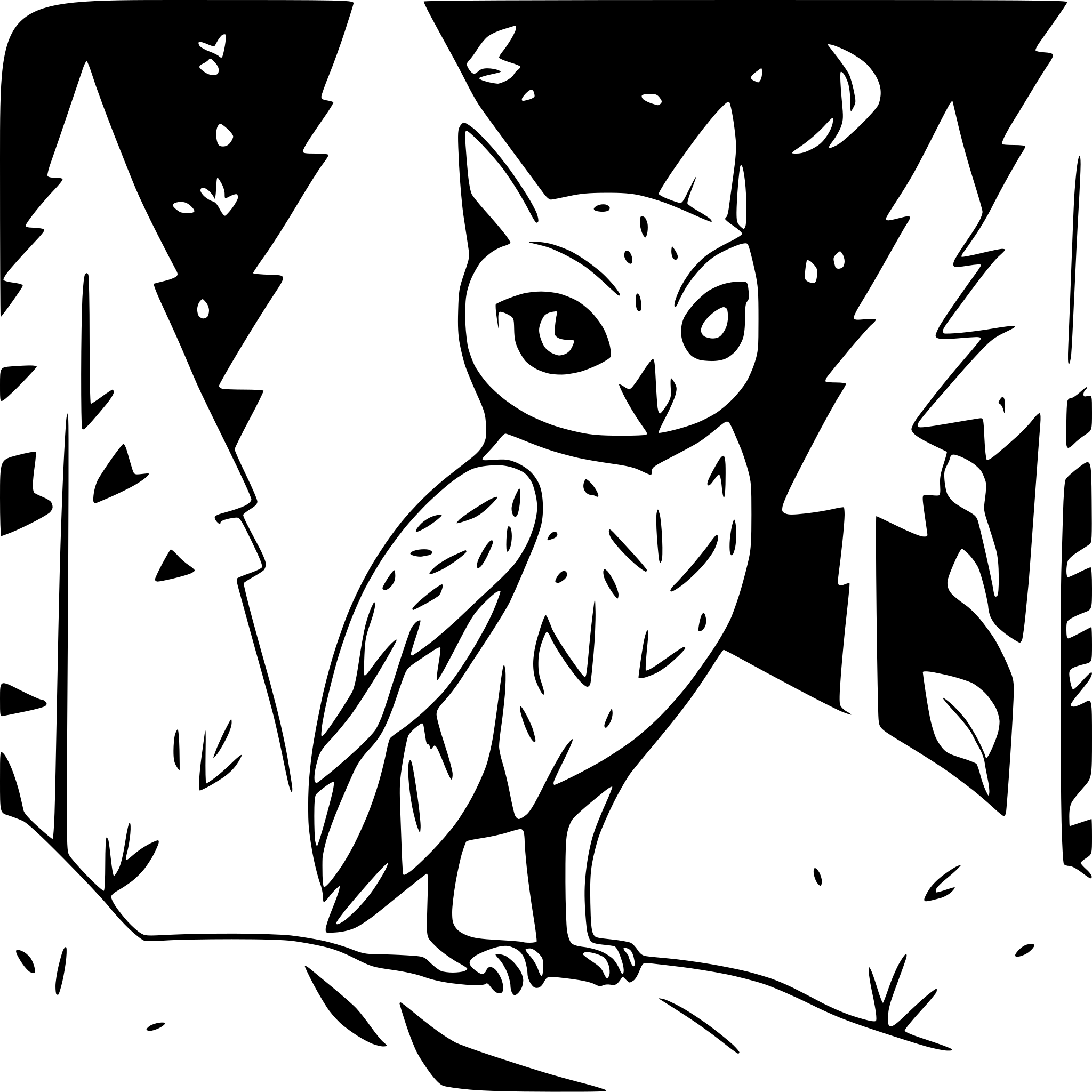 AI-generated SVG of a An owl, a mouse and a fox in a winter forest AI-generated SVG of a An owl, a mouse and a fox in a winter forest