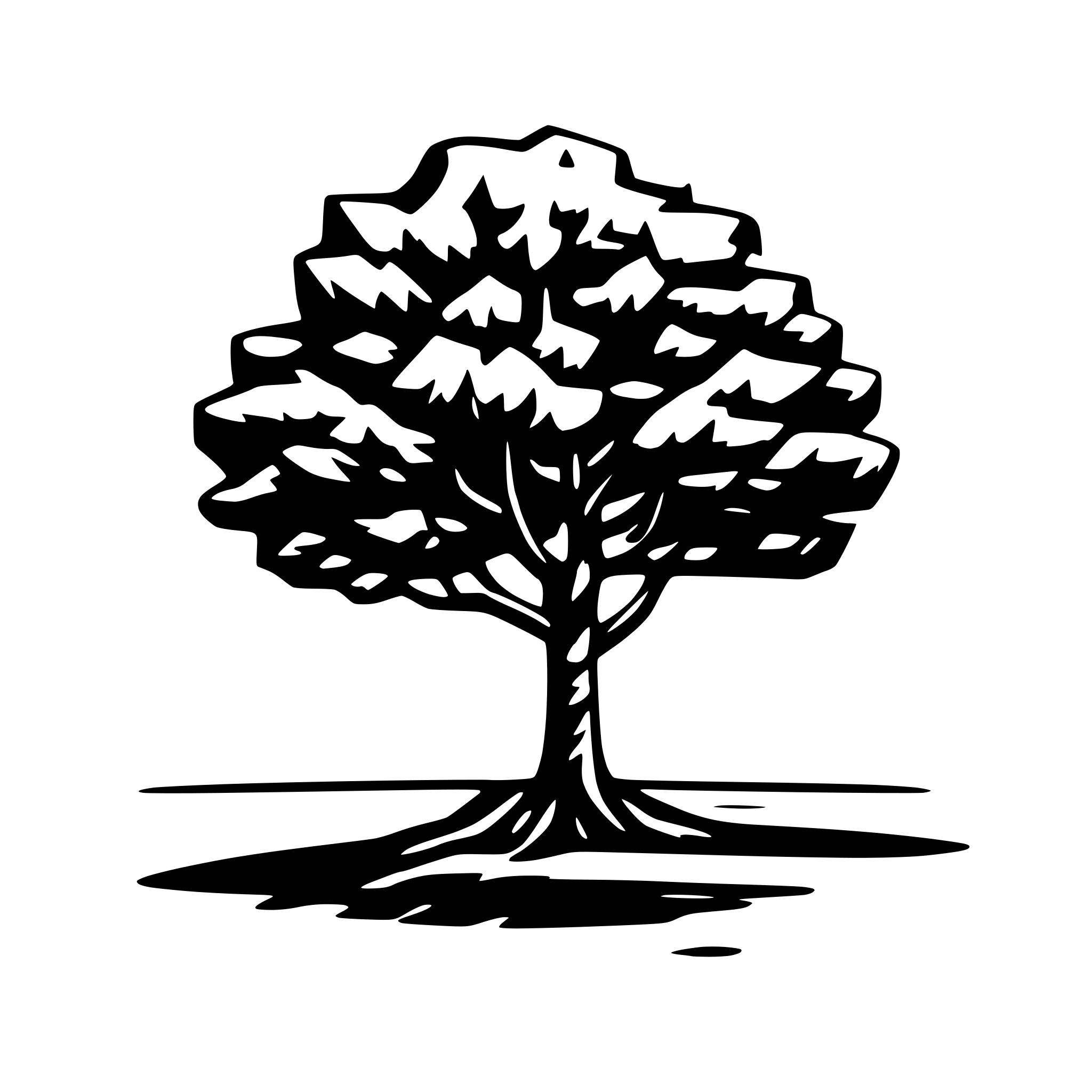 AI-generated SVG of a Lonely tree, minimalistic, single line