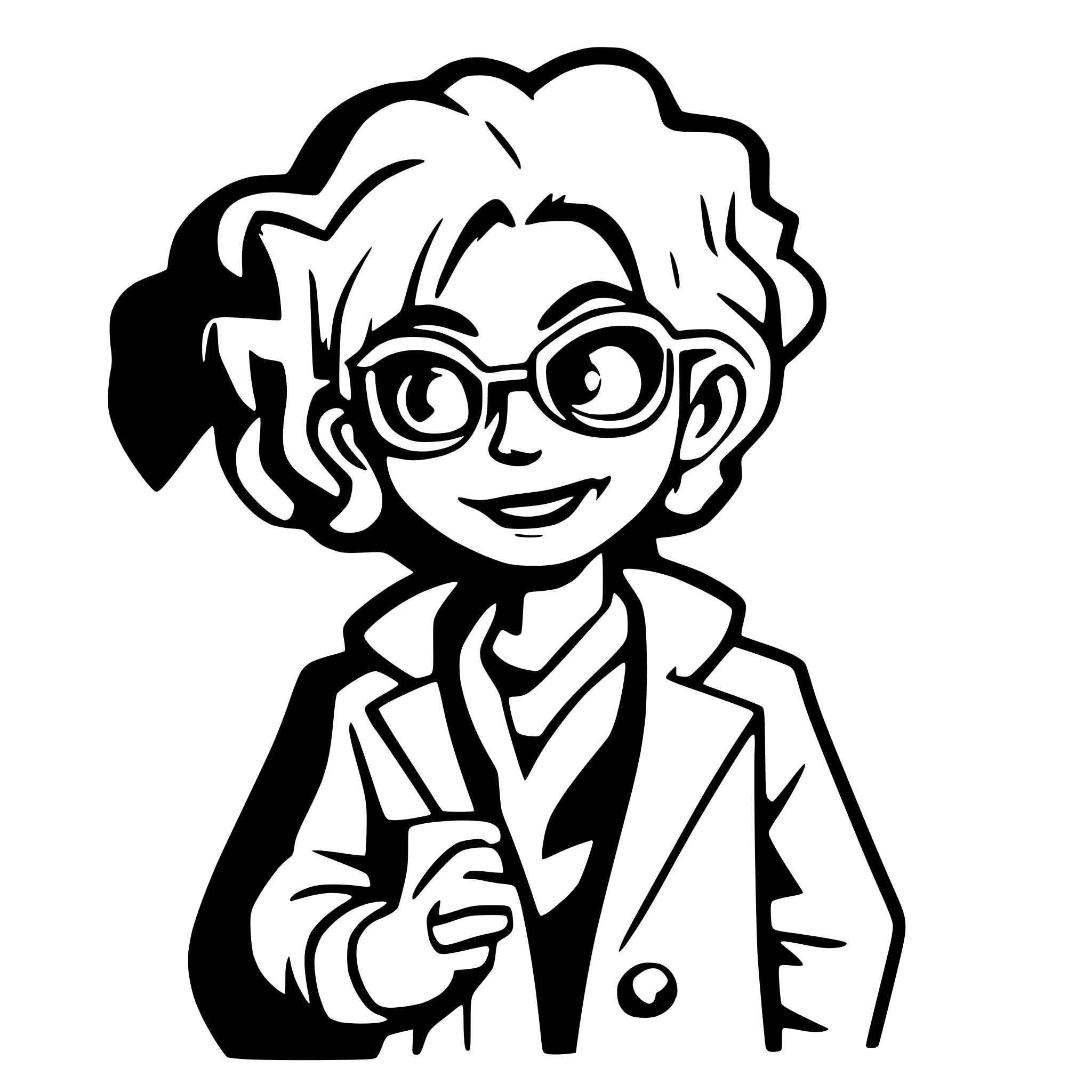 AI-generated SVG of a crazy scientist