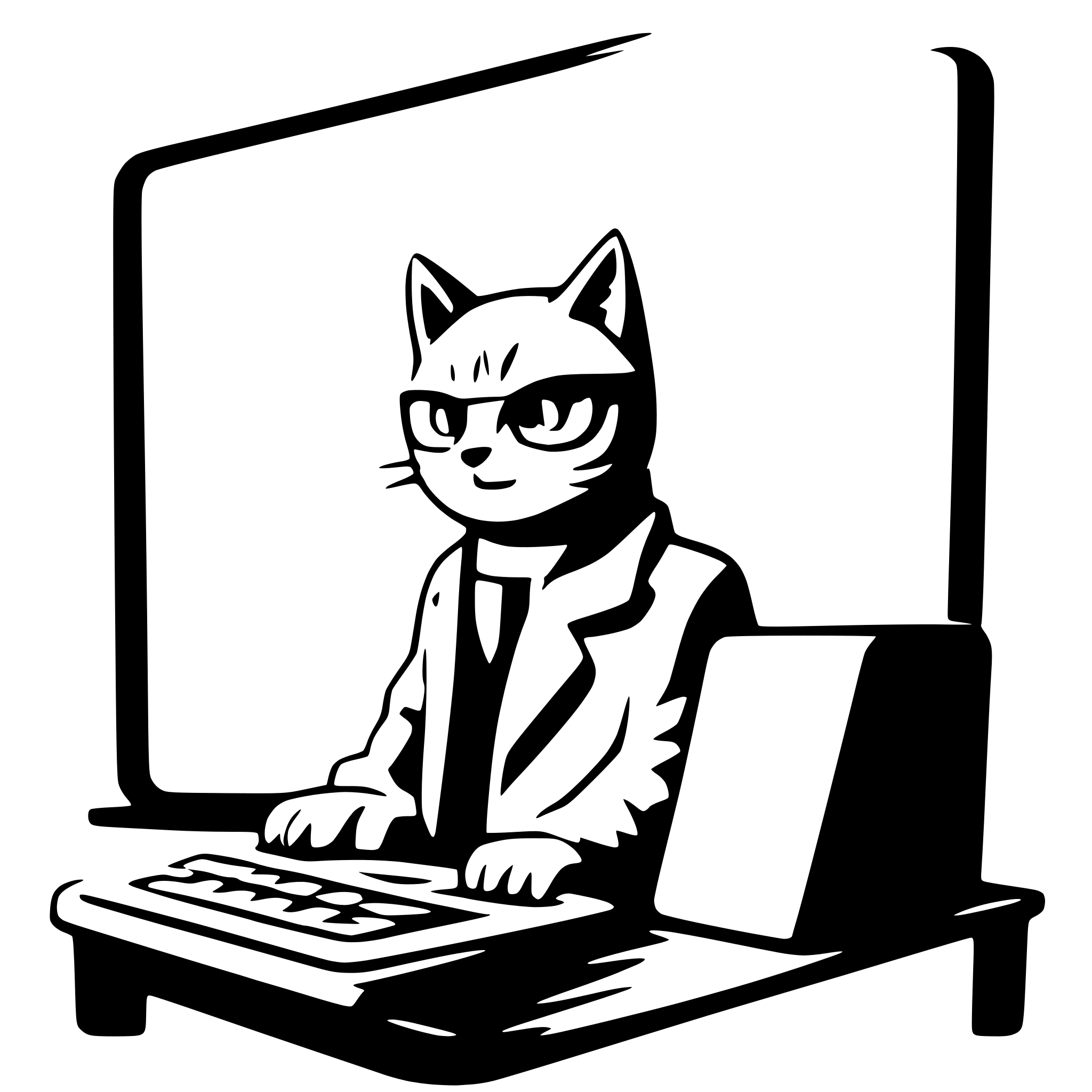 AI-generated SVG of a cat as programmer