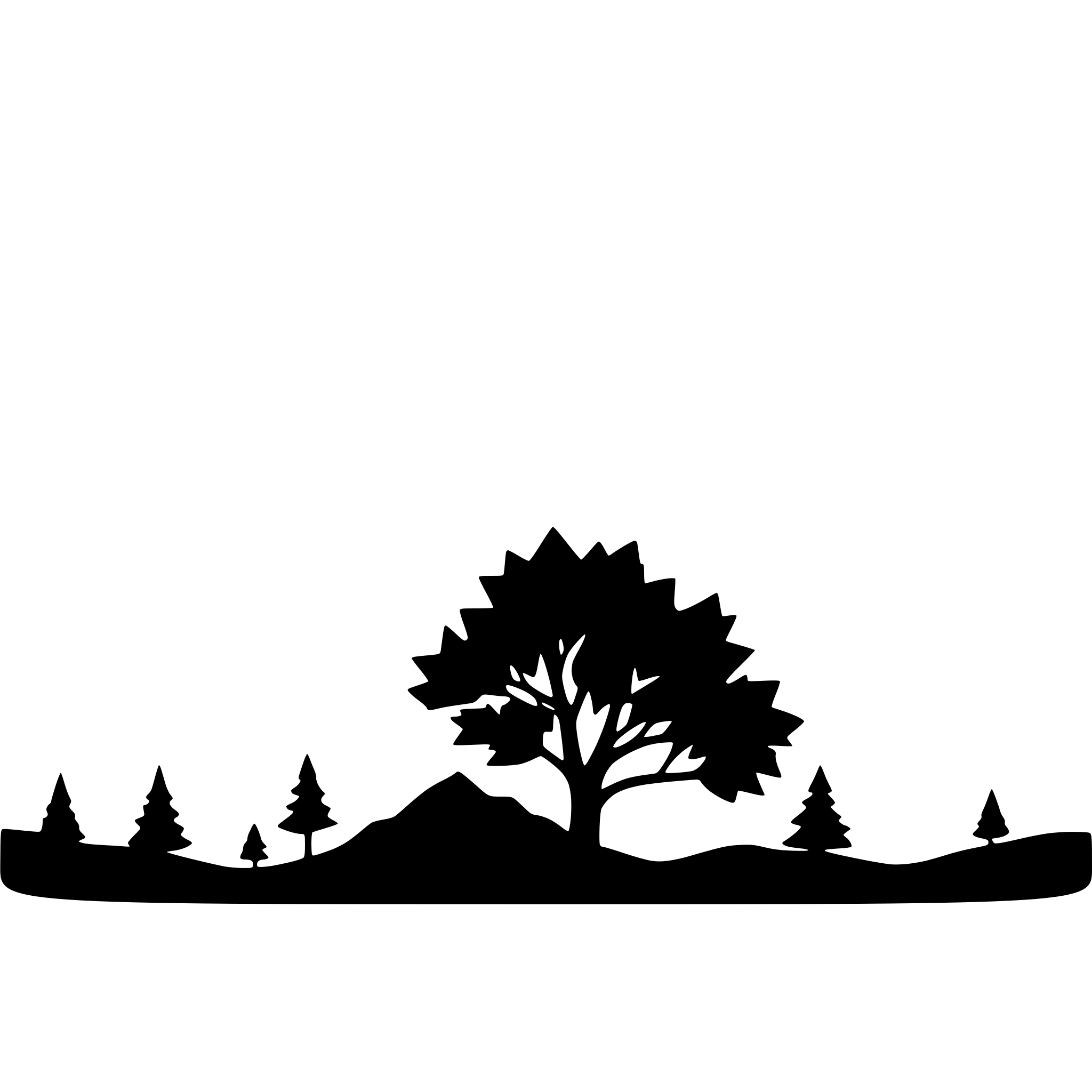 AI-generated SVG of a mountain stars Trees