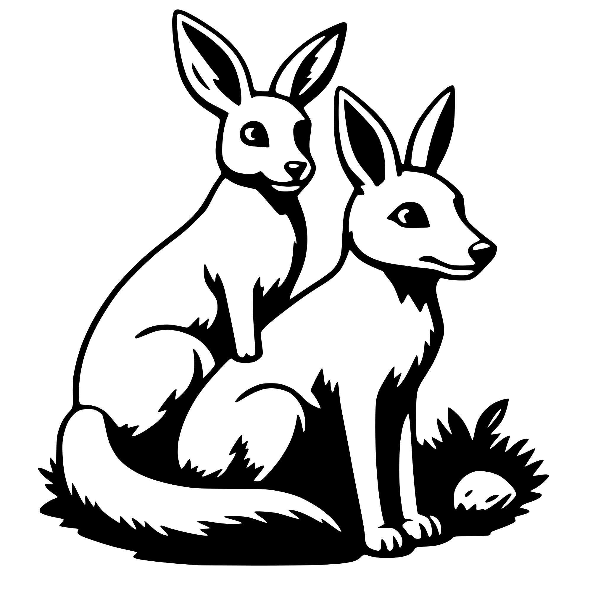 AI-generated SVG of a fox and rabbit