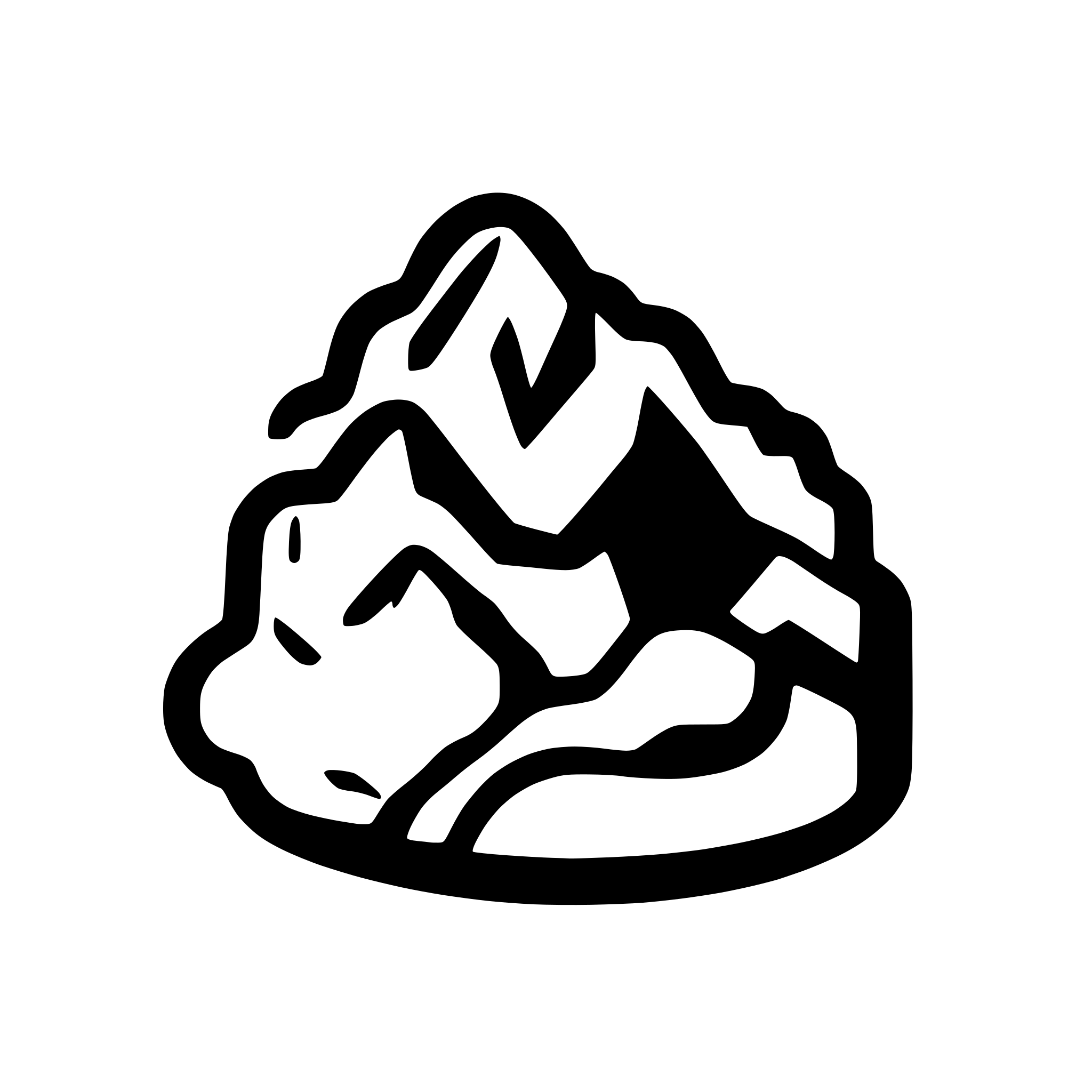 AI-generated SVG of 'mountains icon lined  style'