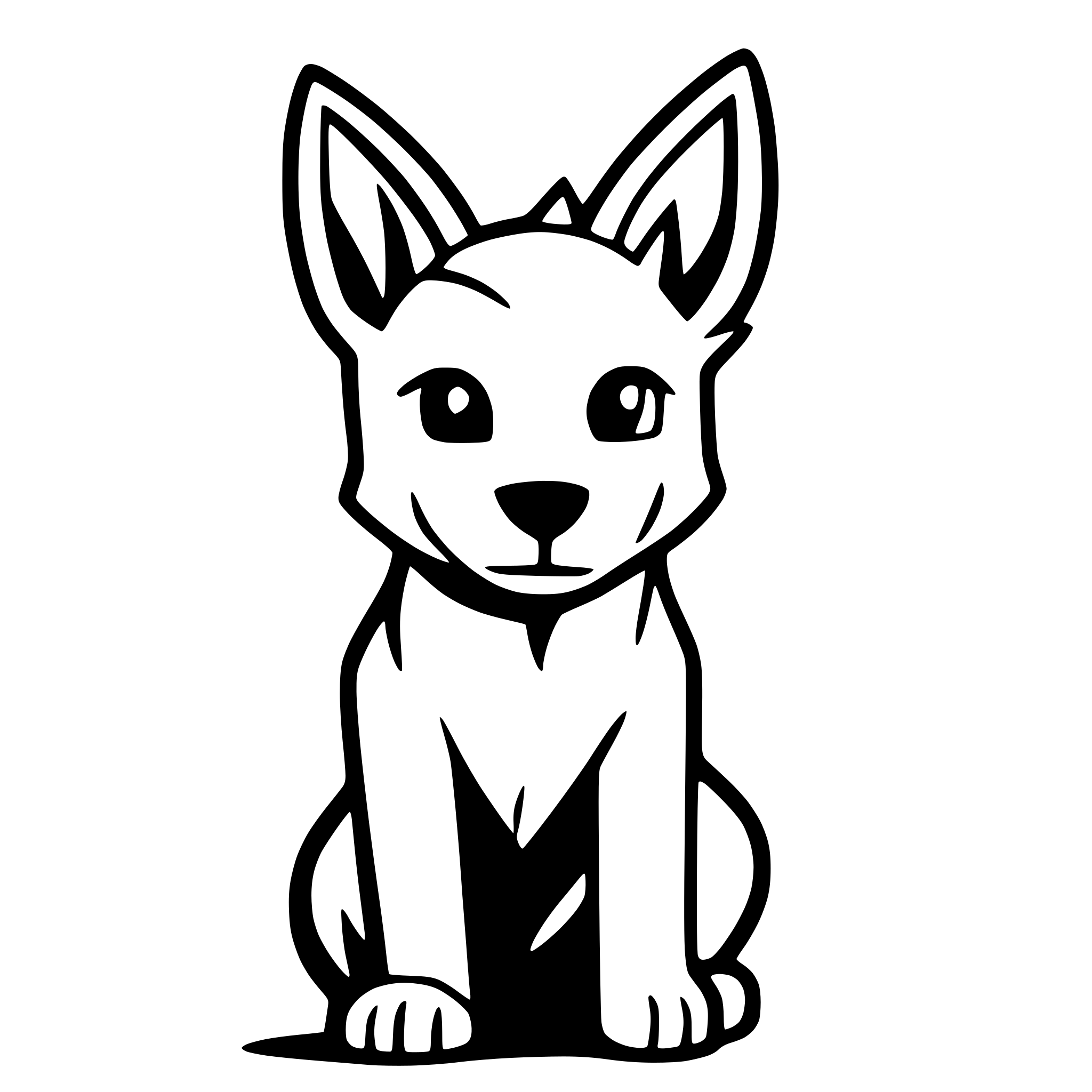AI-generated SVG of 'bulterier outline dog'
