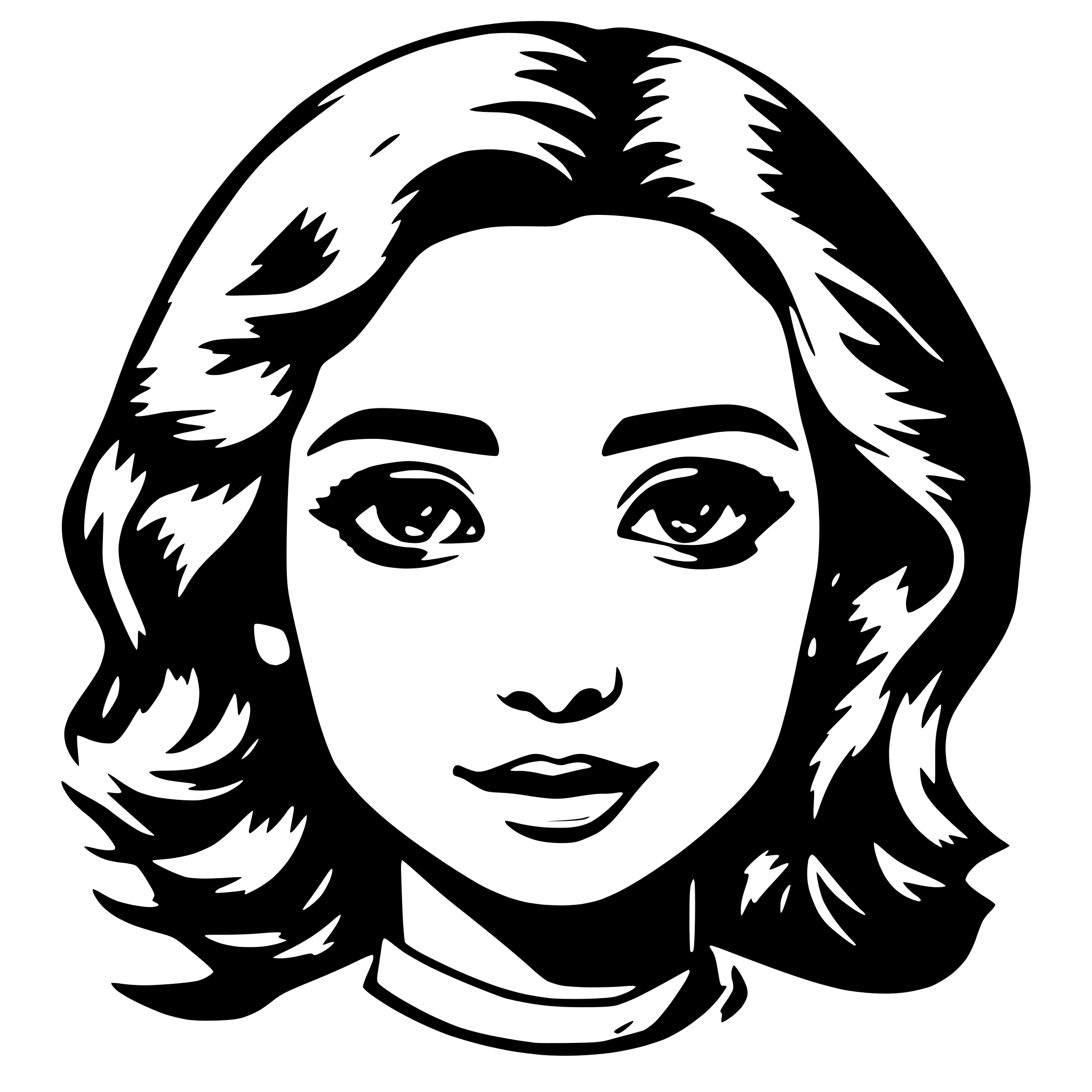 AI-generated SVG of 'gambar mata melihat ke bawah'