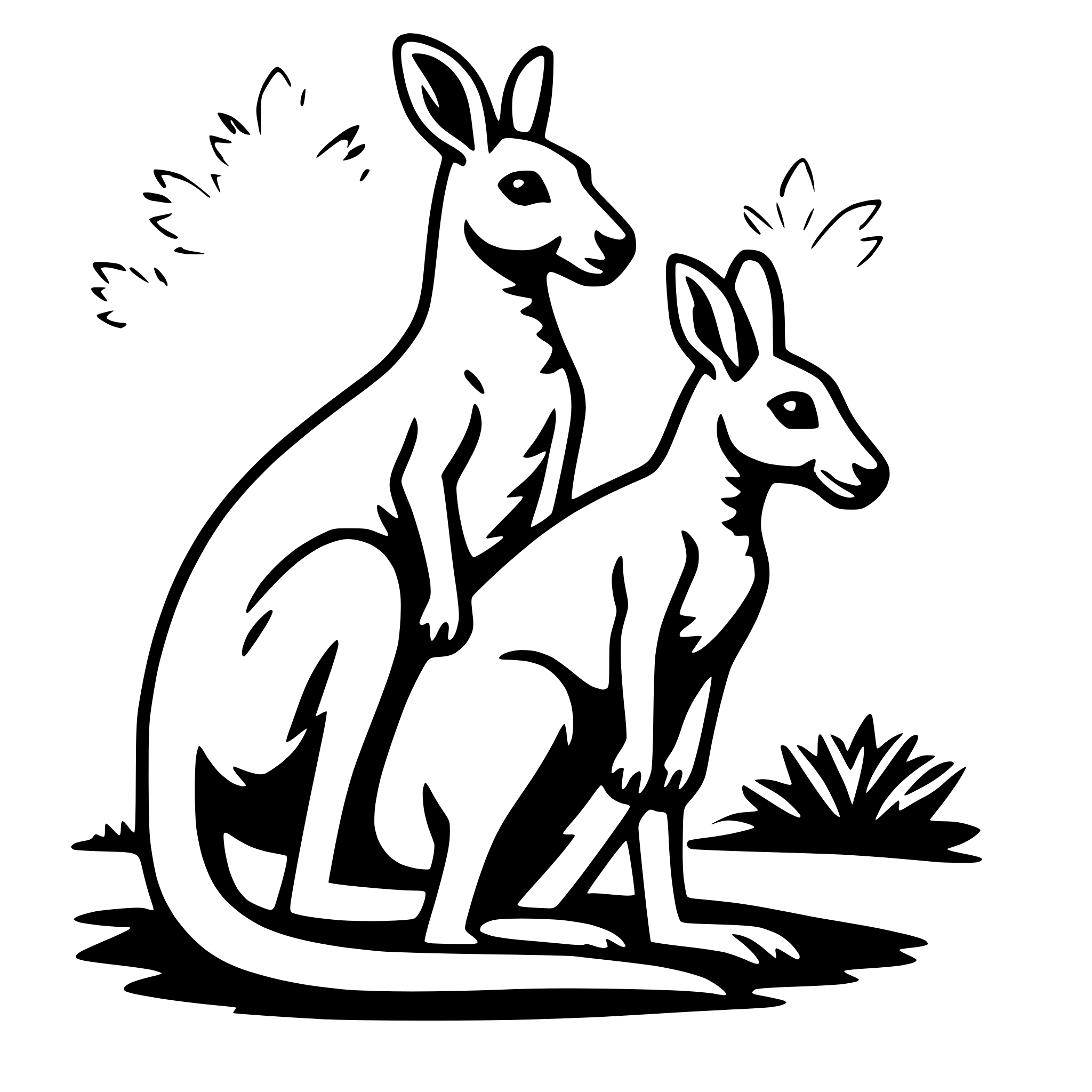 AI-generated SVG of a kangaroo with joey