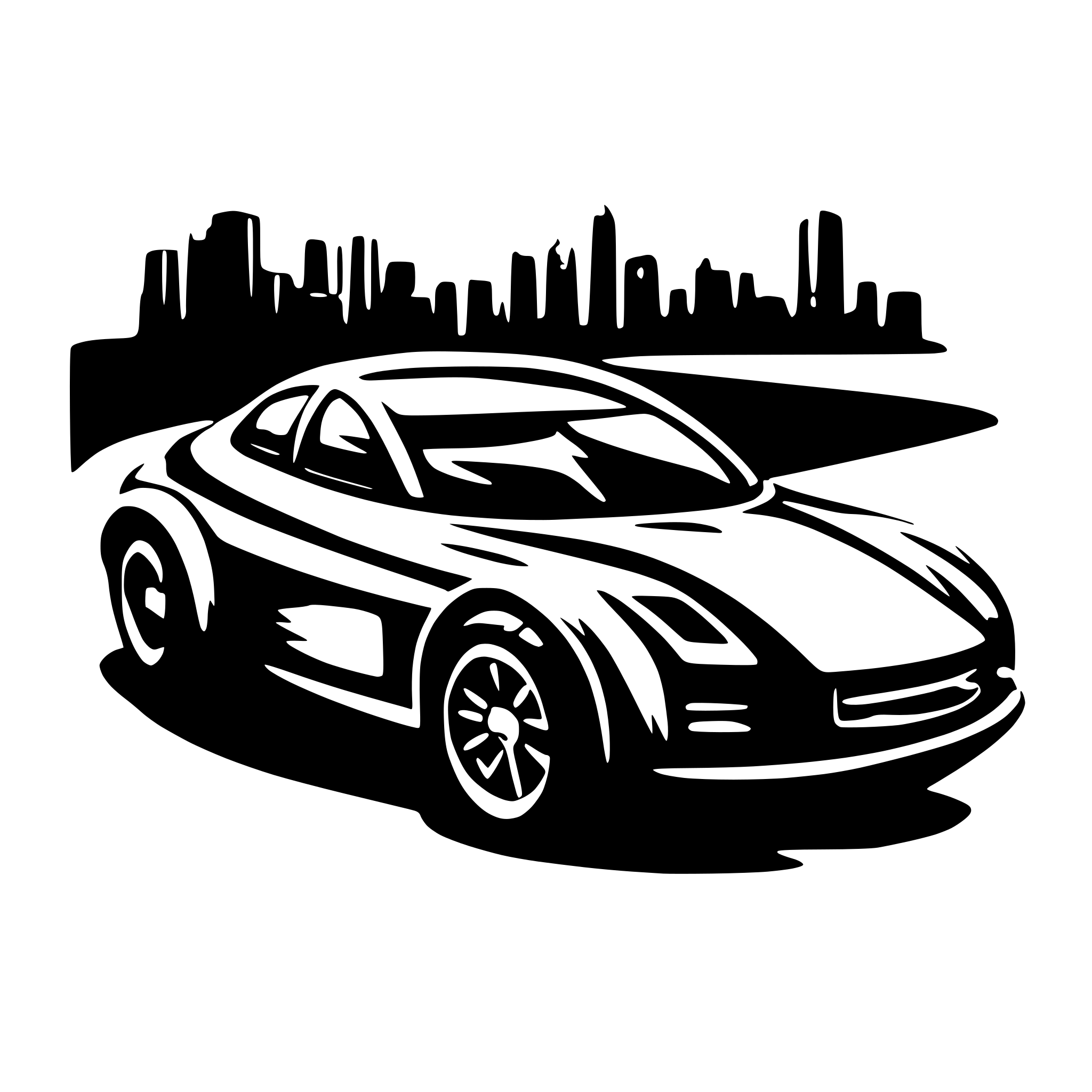 AI-generated SVG of a a futuristic car