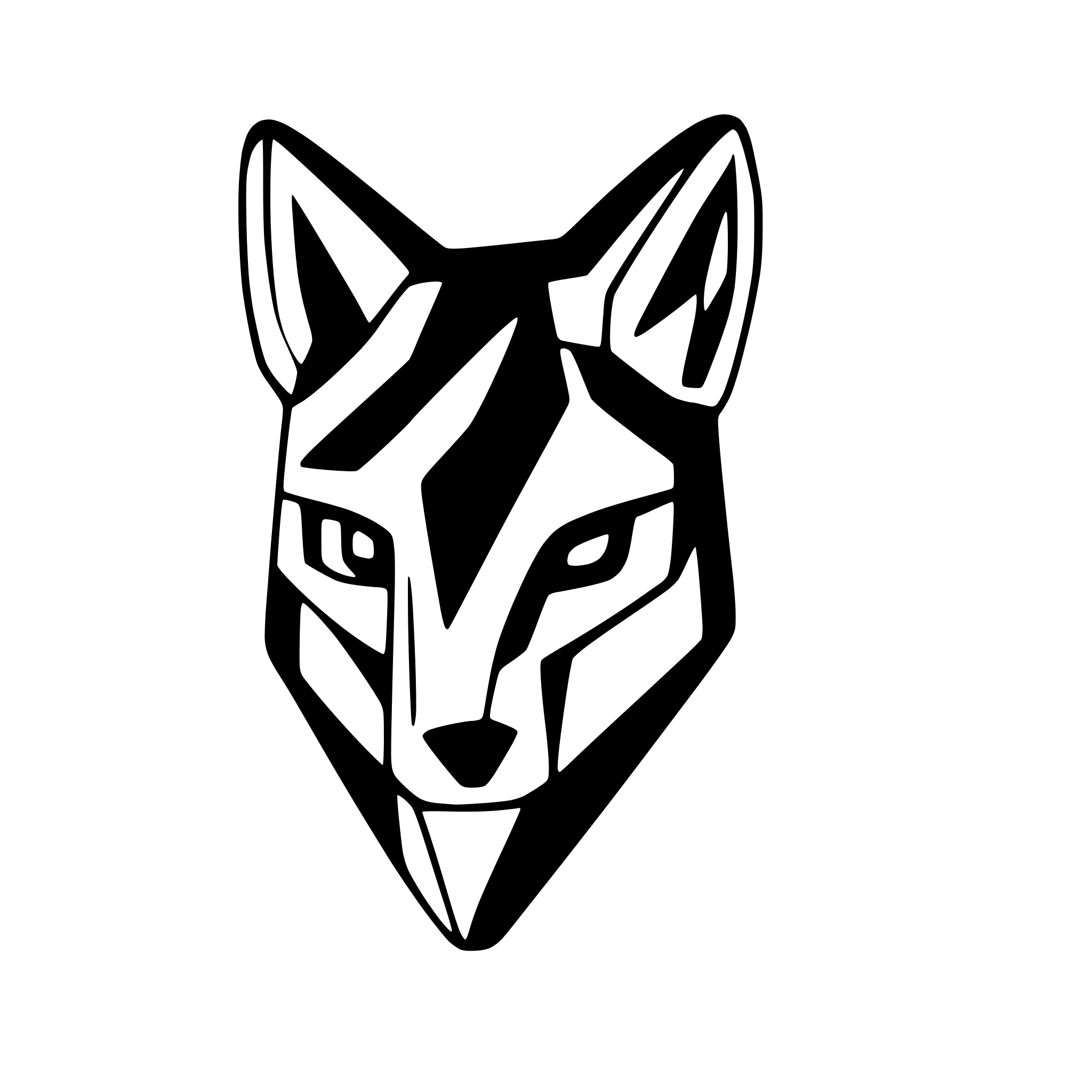AI-generated SVG of a geometric fox, no background