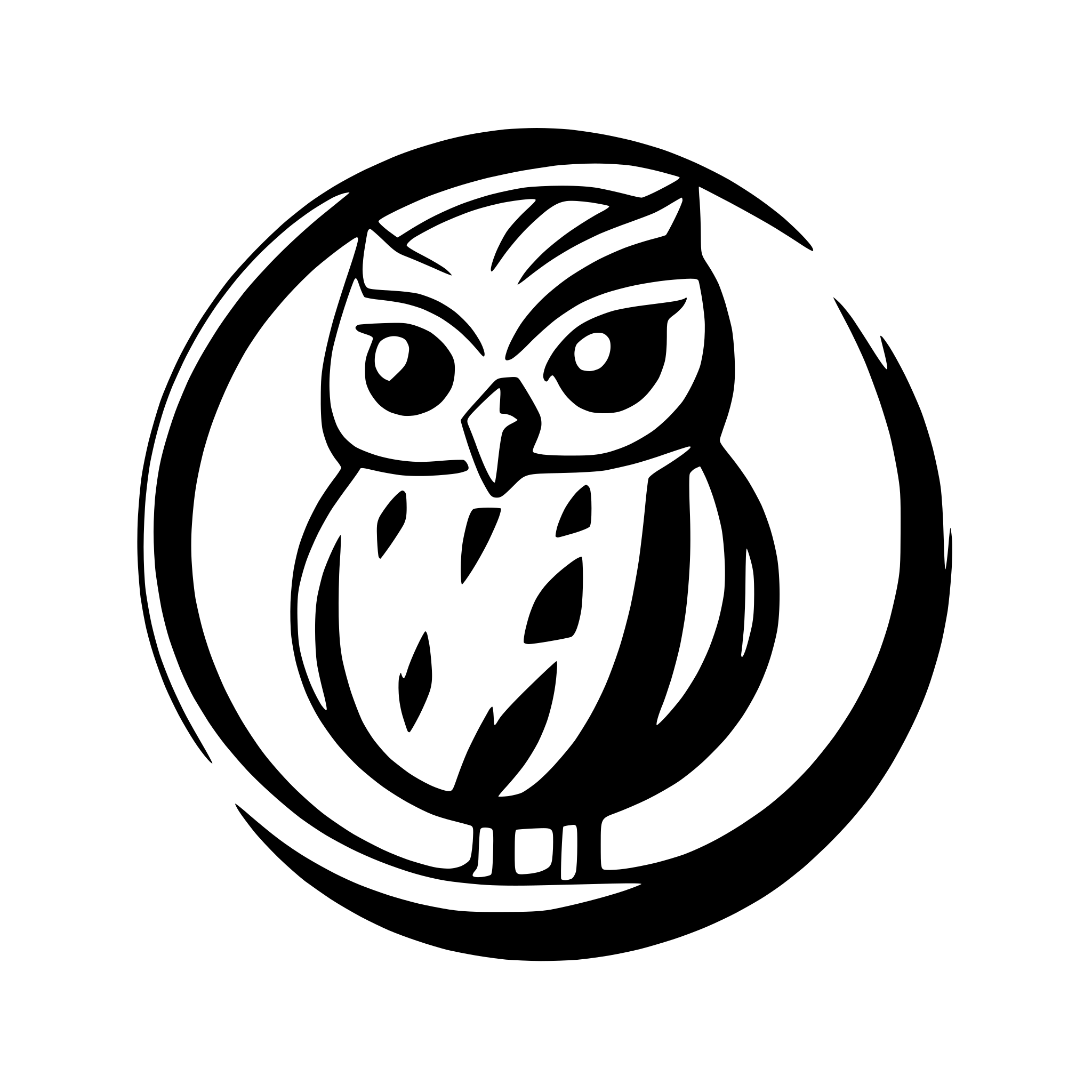 AI-generated SVG of a abstract owl with large eyes