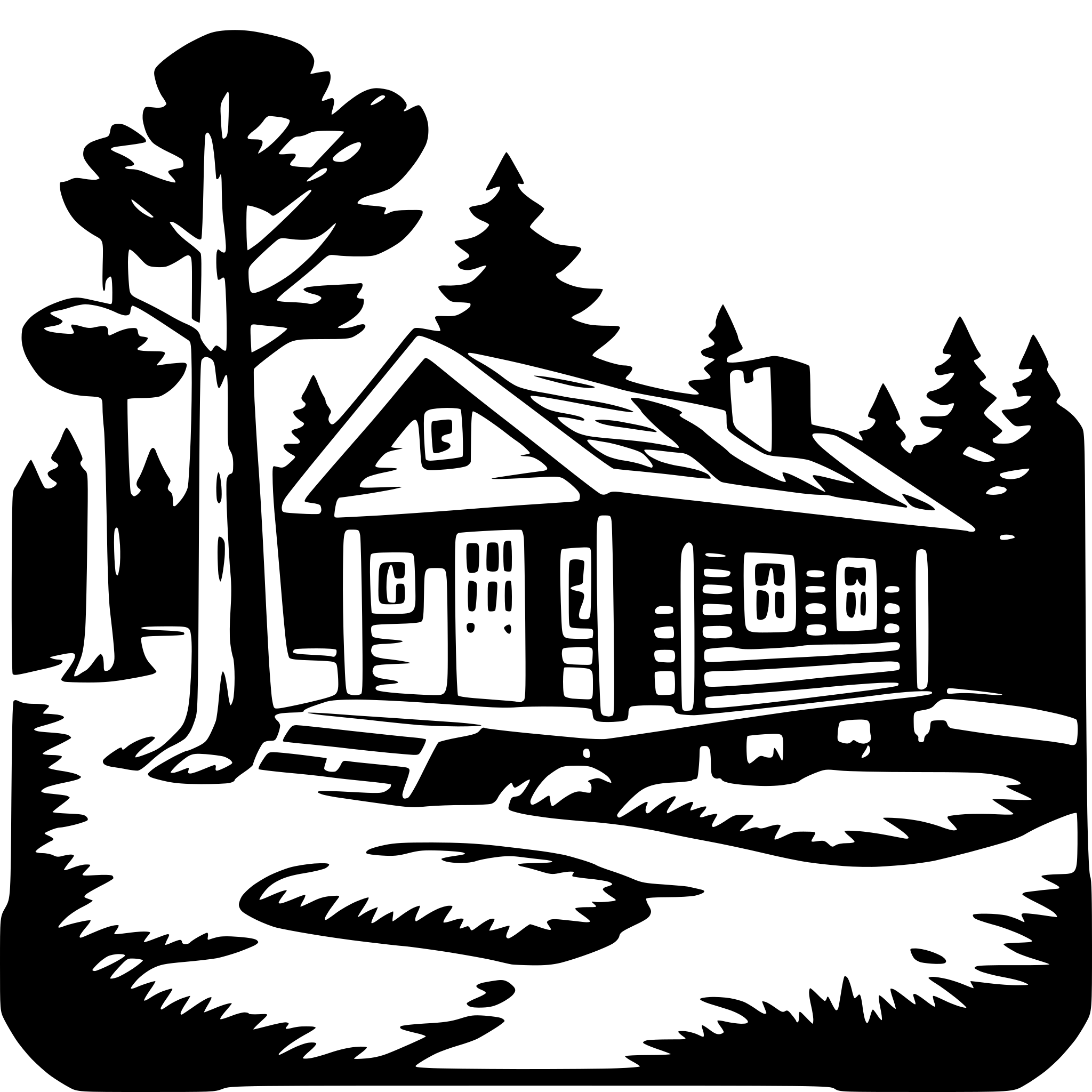 AI-generated SVG of 'forest cabin'