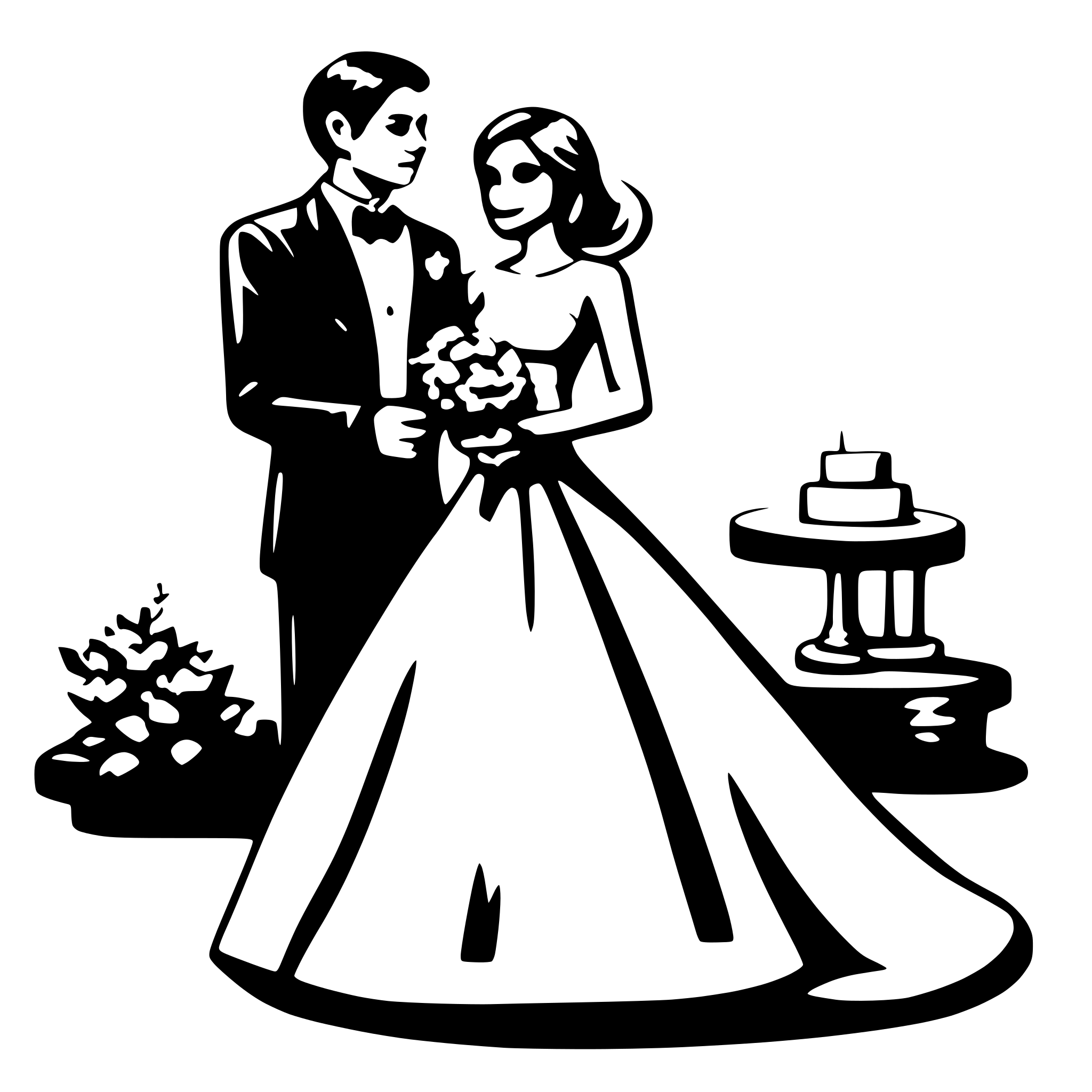 AI-generated SVG of a wedding