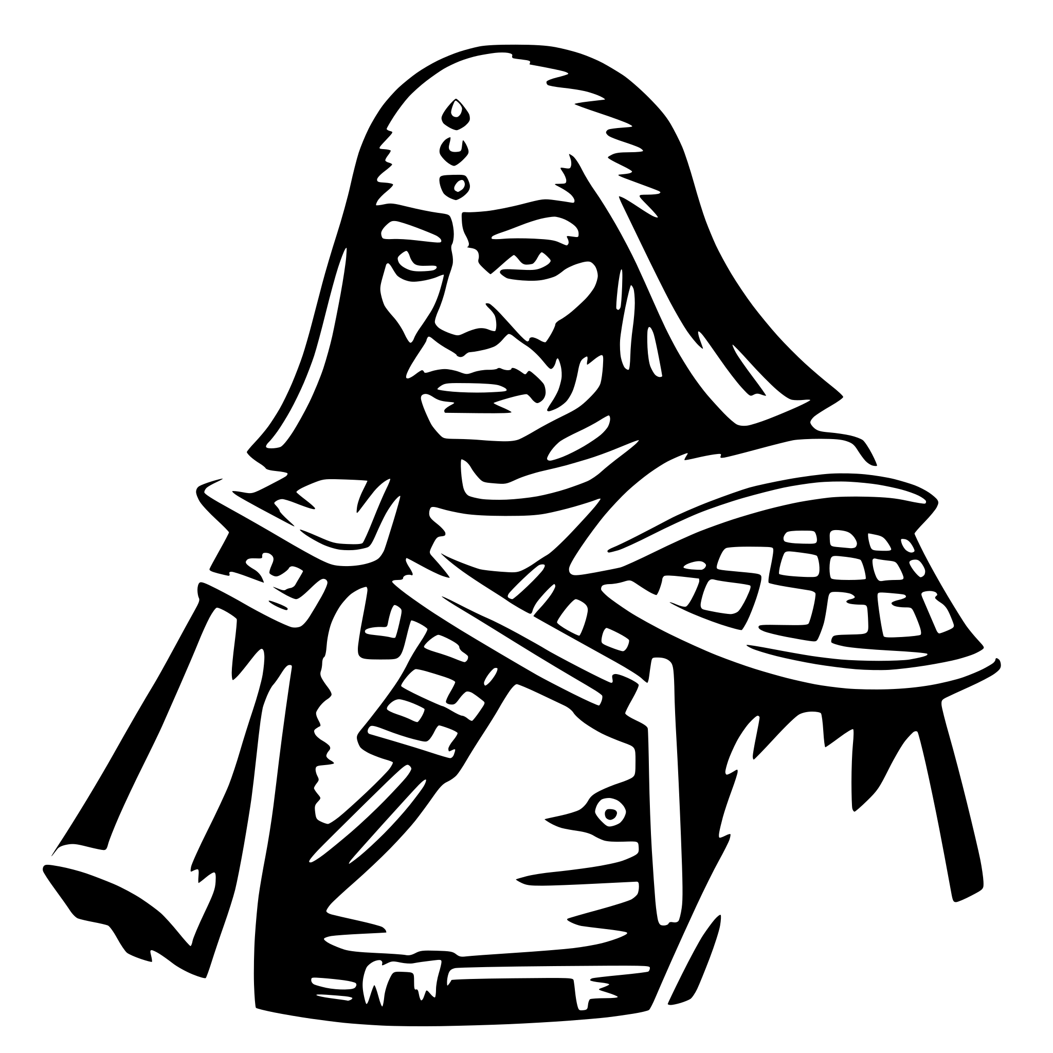 AI-generated SVG of a old samurai